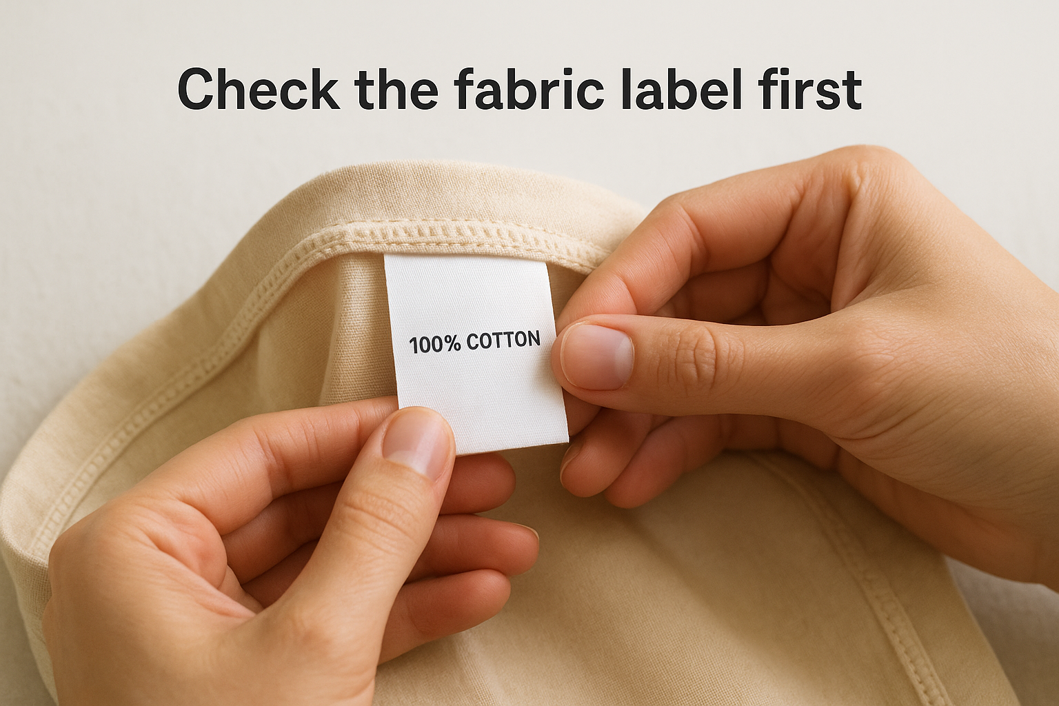 Check the fabric label first