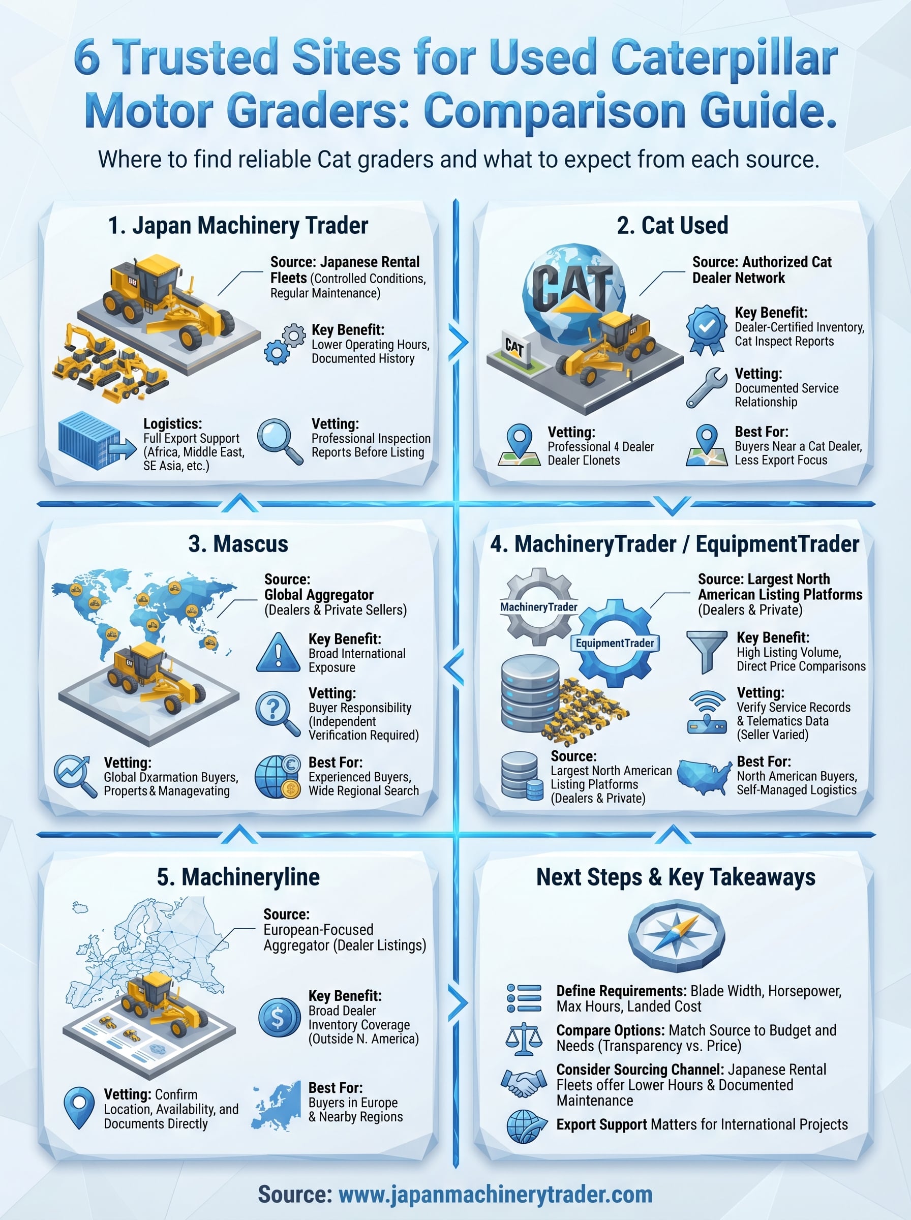 used caterpillar motor graders for sale infographic