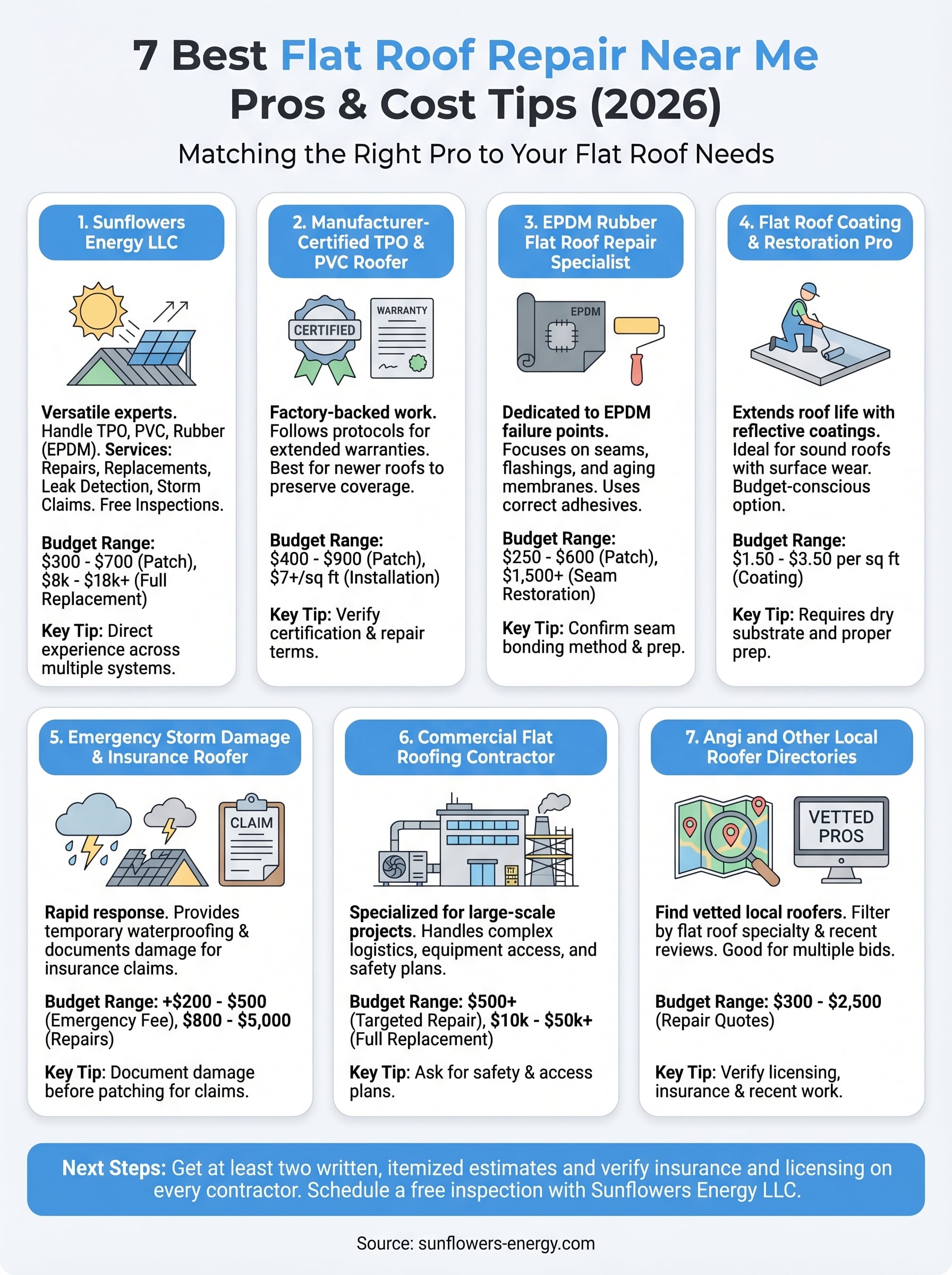 flat roof repair near me infographic