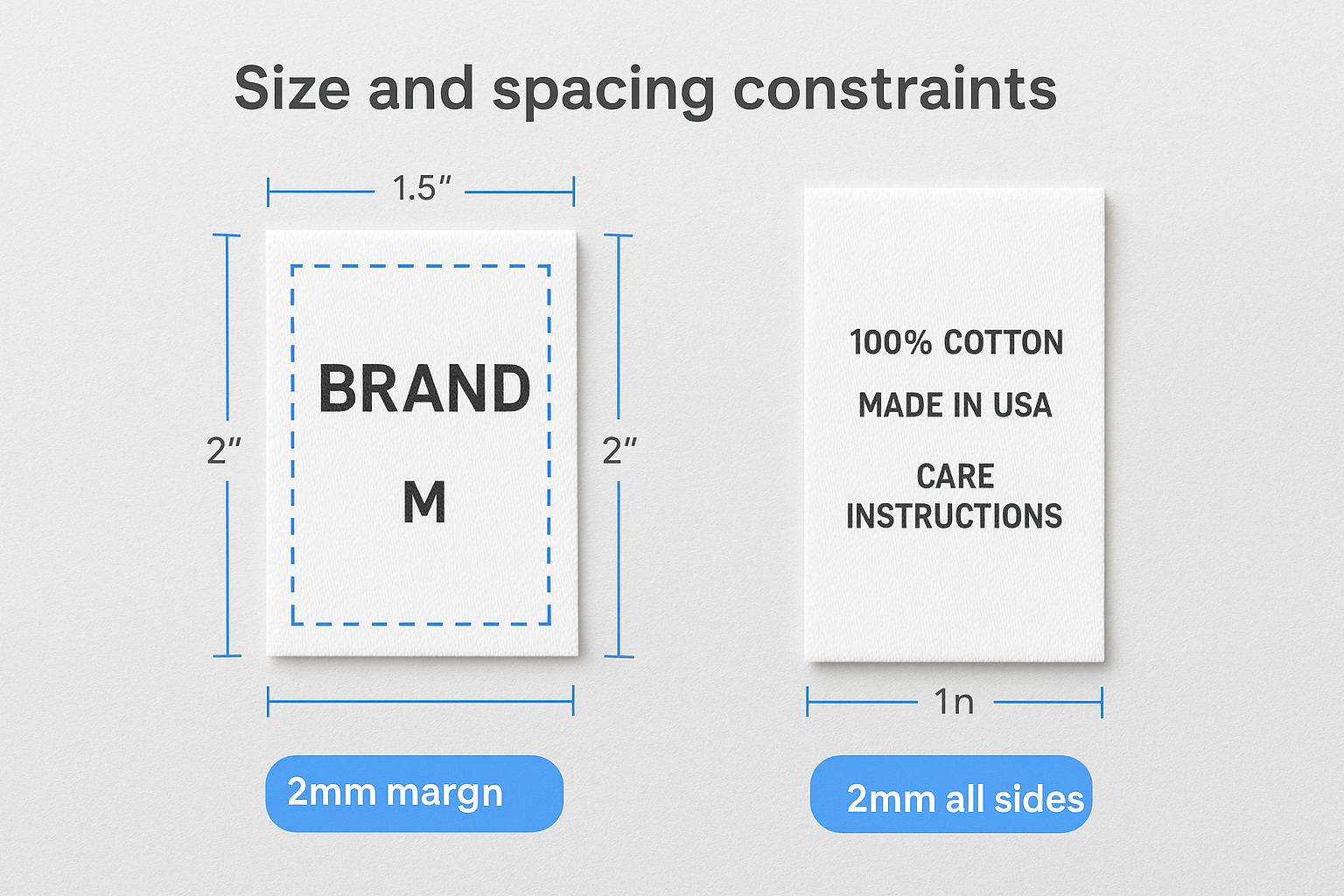 Size and spacing constraints