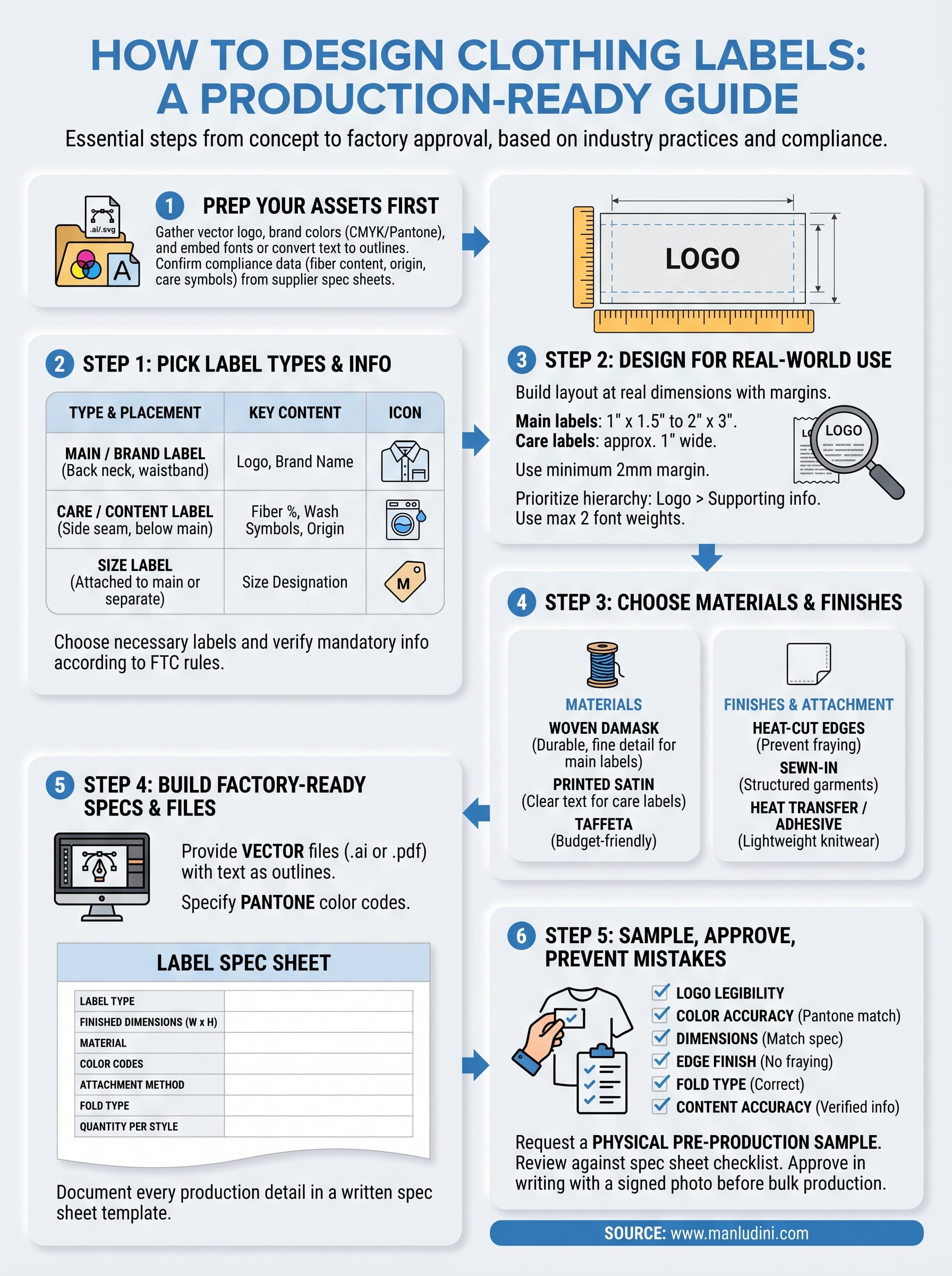 how to design clothing labels infographic