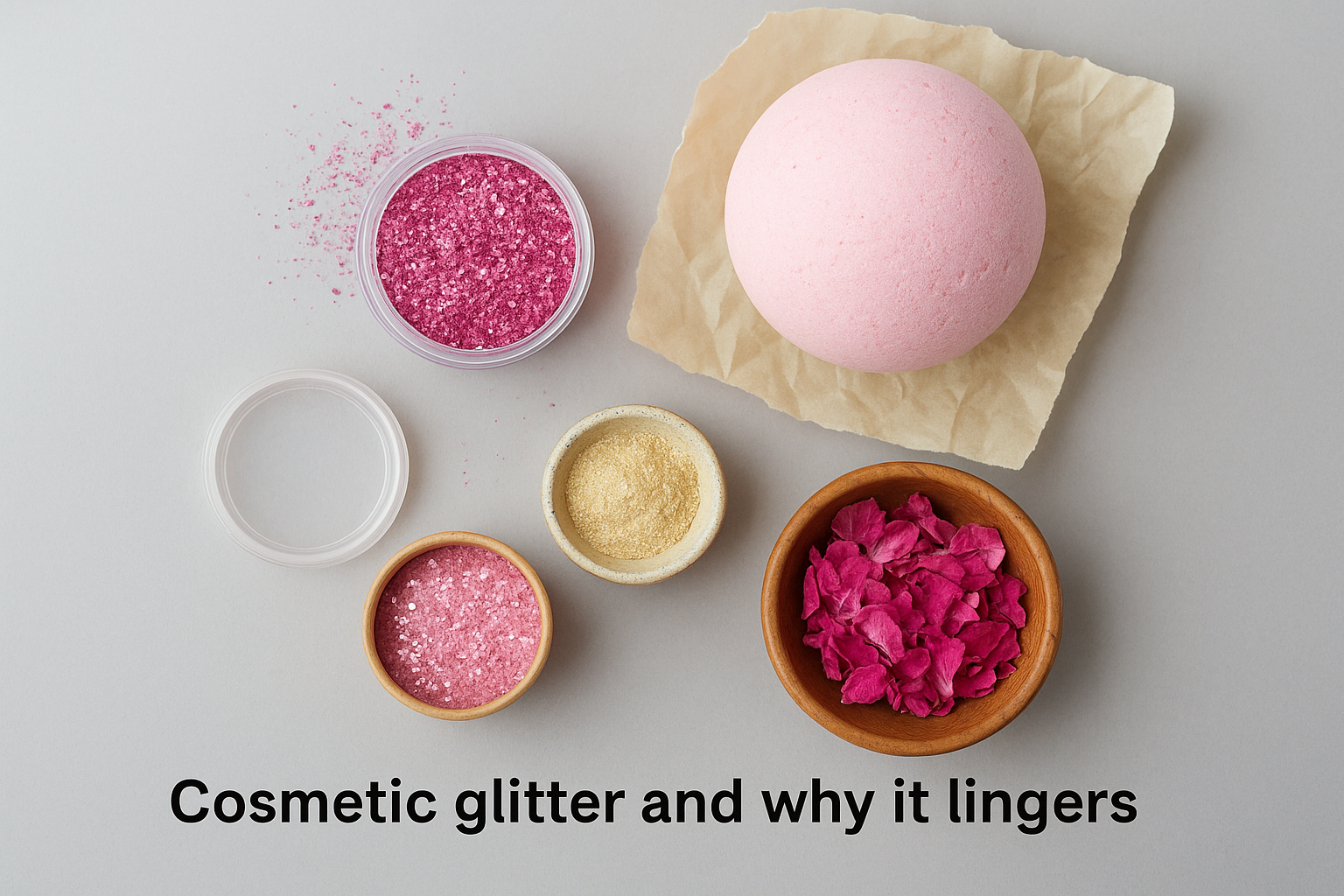 Cosmetic glitter and why it lingers