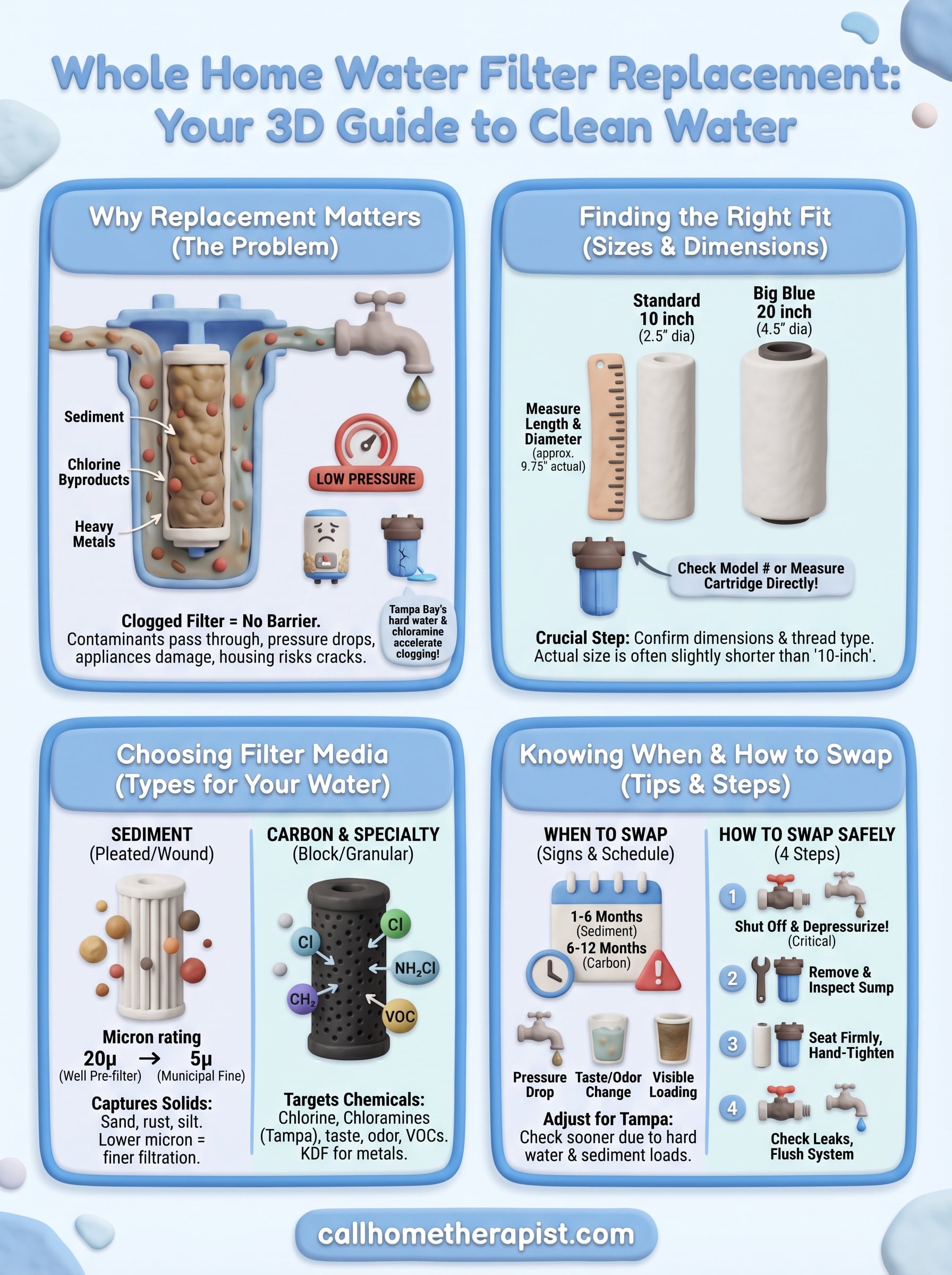 whole home water filter replacement infographic