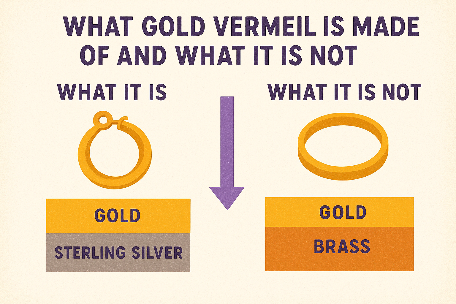 What gold vermeil is made of and what it is not