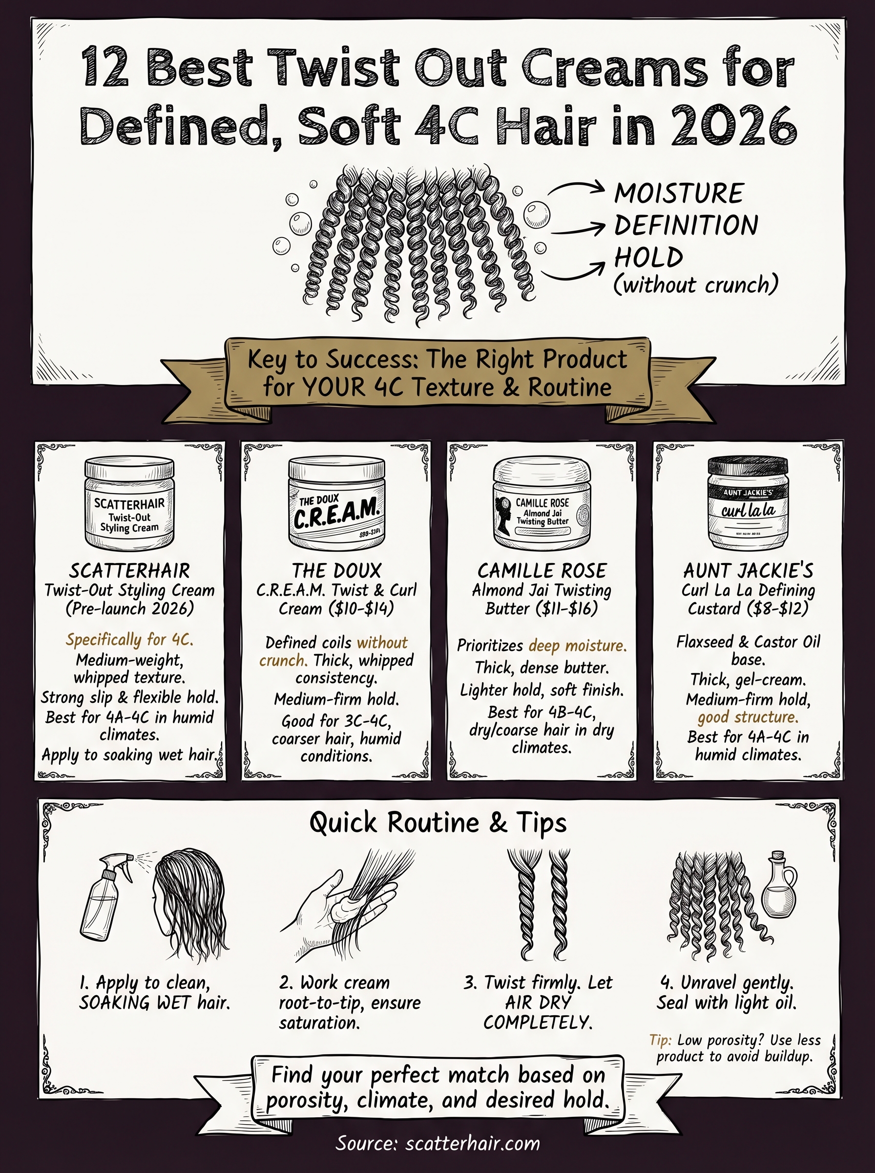 best twist out cream infographic