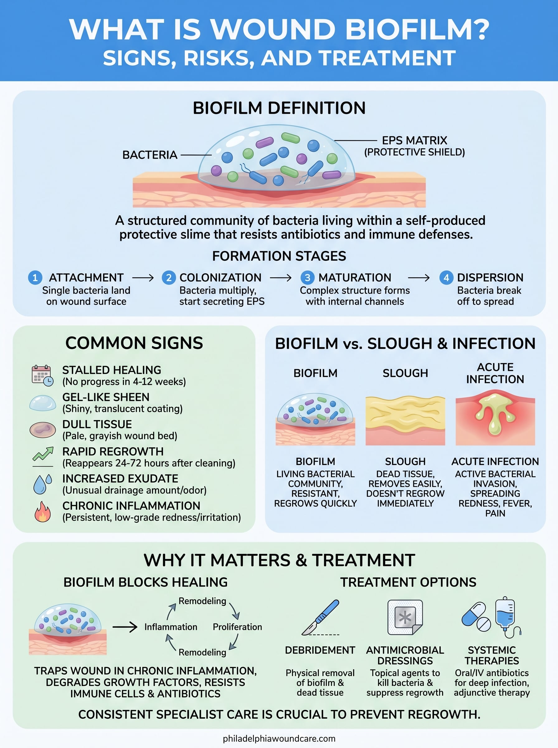 what is wound biofilm infographic