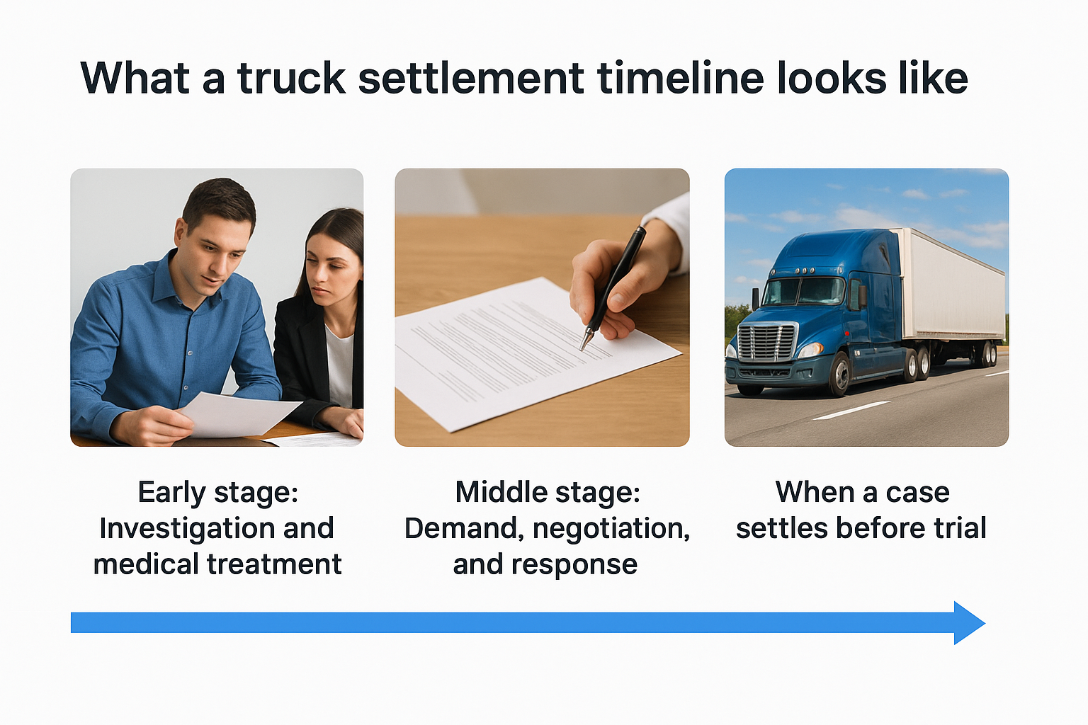 What a truck settlement timeline looks like