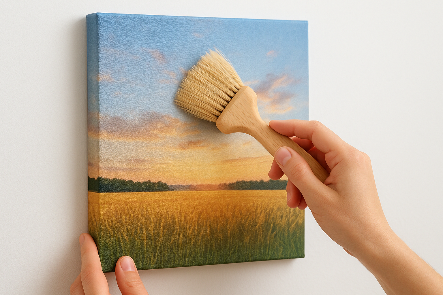 Use a soft brush for the first pass