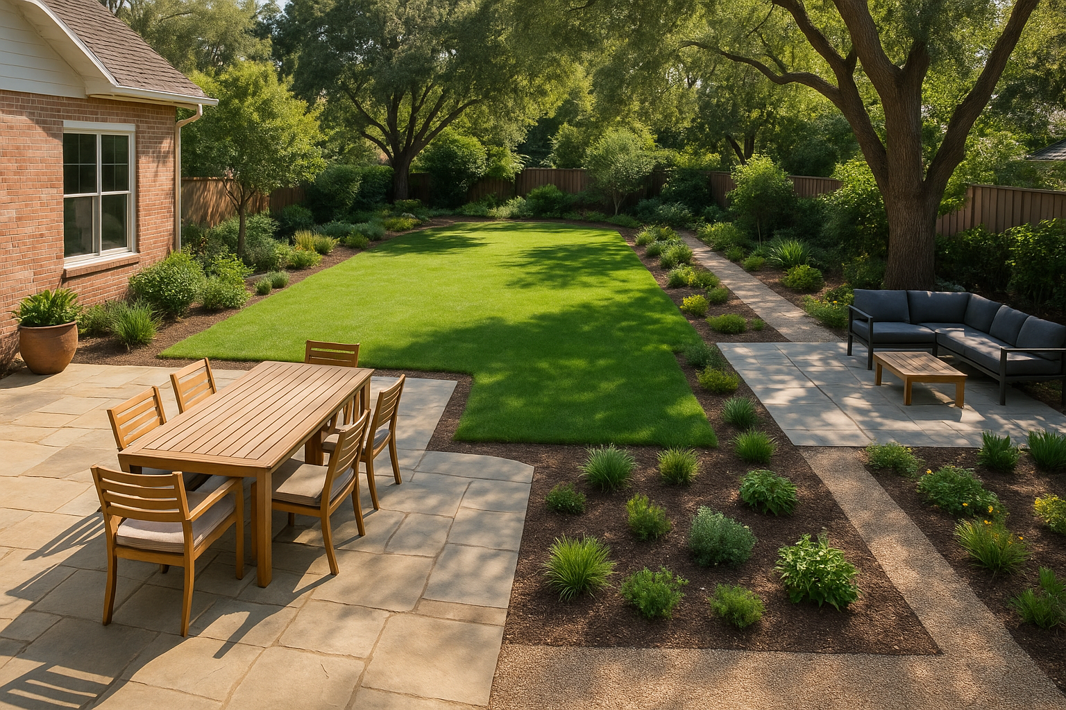 1. Create a whole yard plan with outdoor rooms