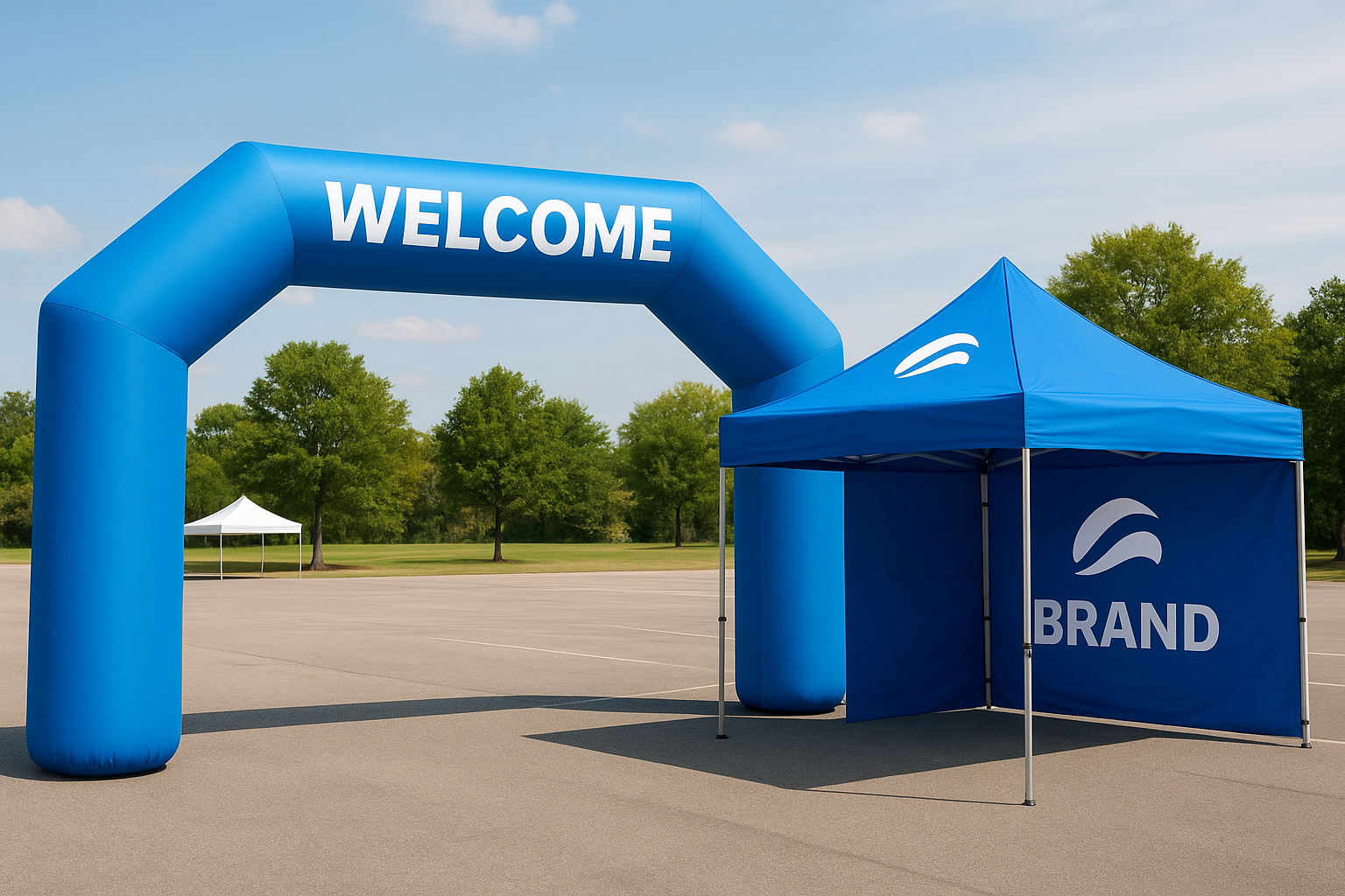 1. Custom inflatable arches and branded tents