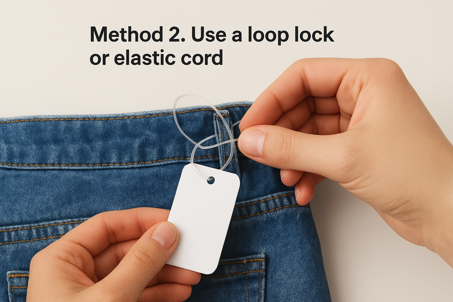 Method 2. Use a loop lock or elastic cord