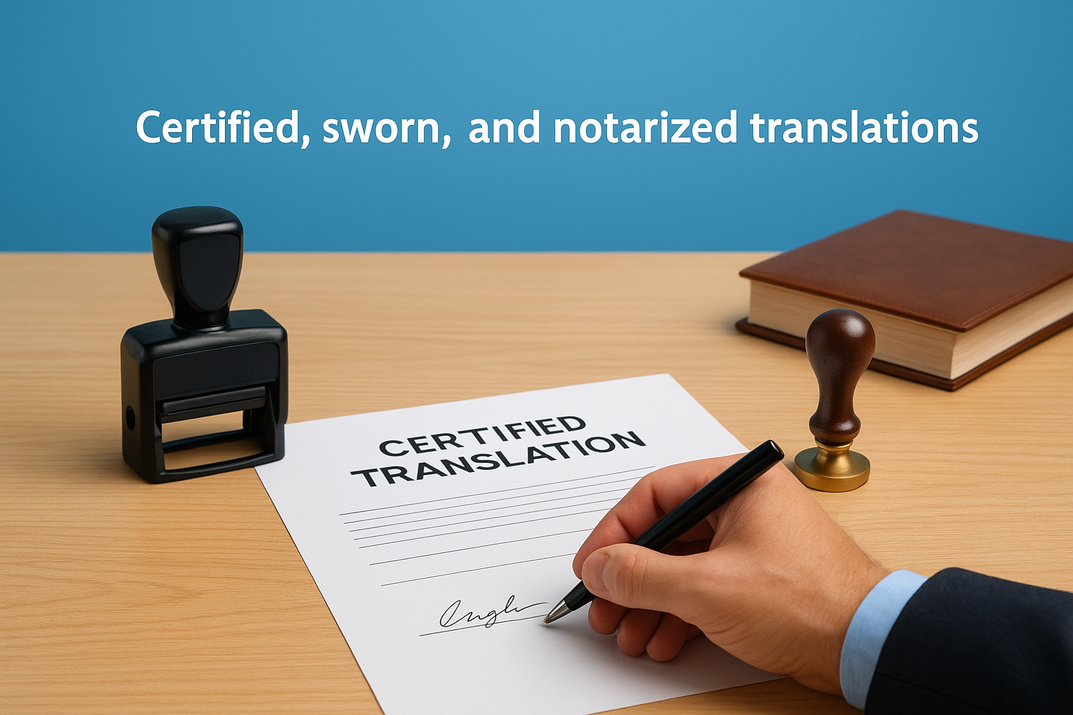 Certified, sworn, and notarized translations