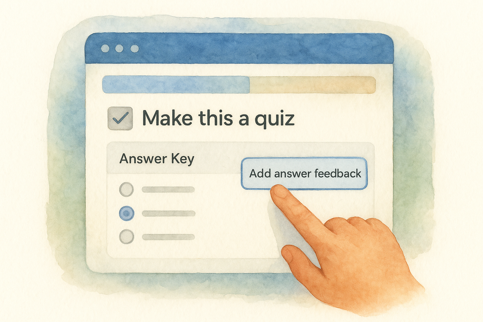 Enable quiz mode and set answer keys