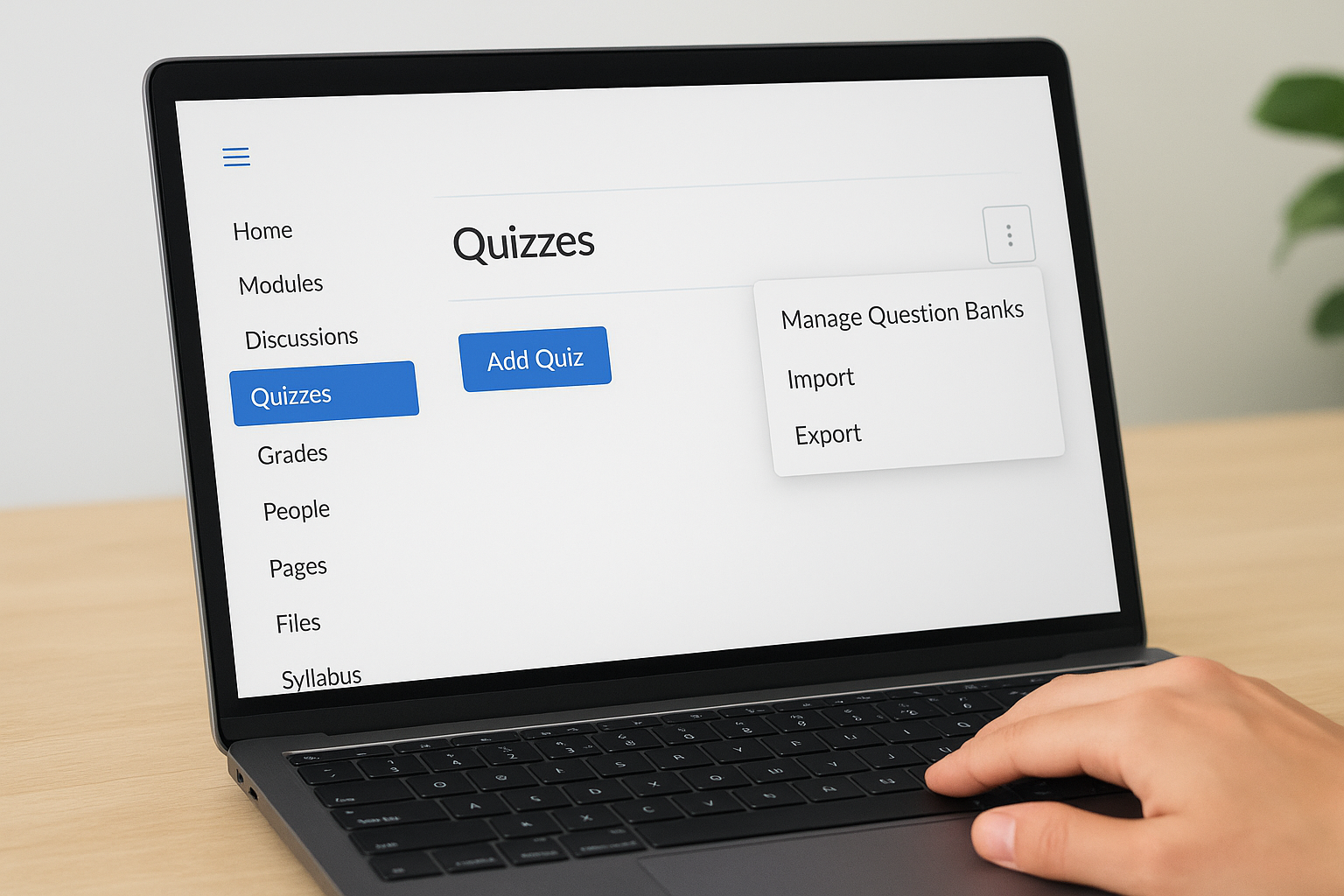 Where to find the question bank tool