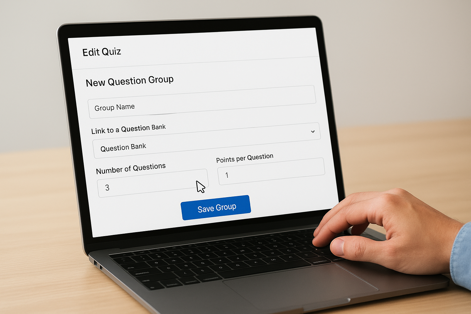 Link a question group to your bank