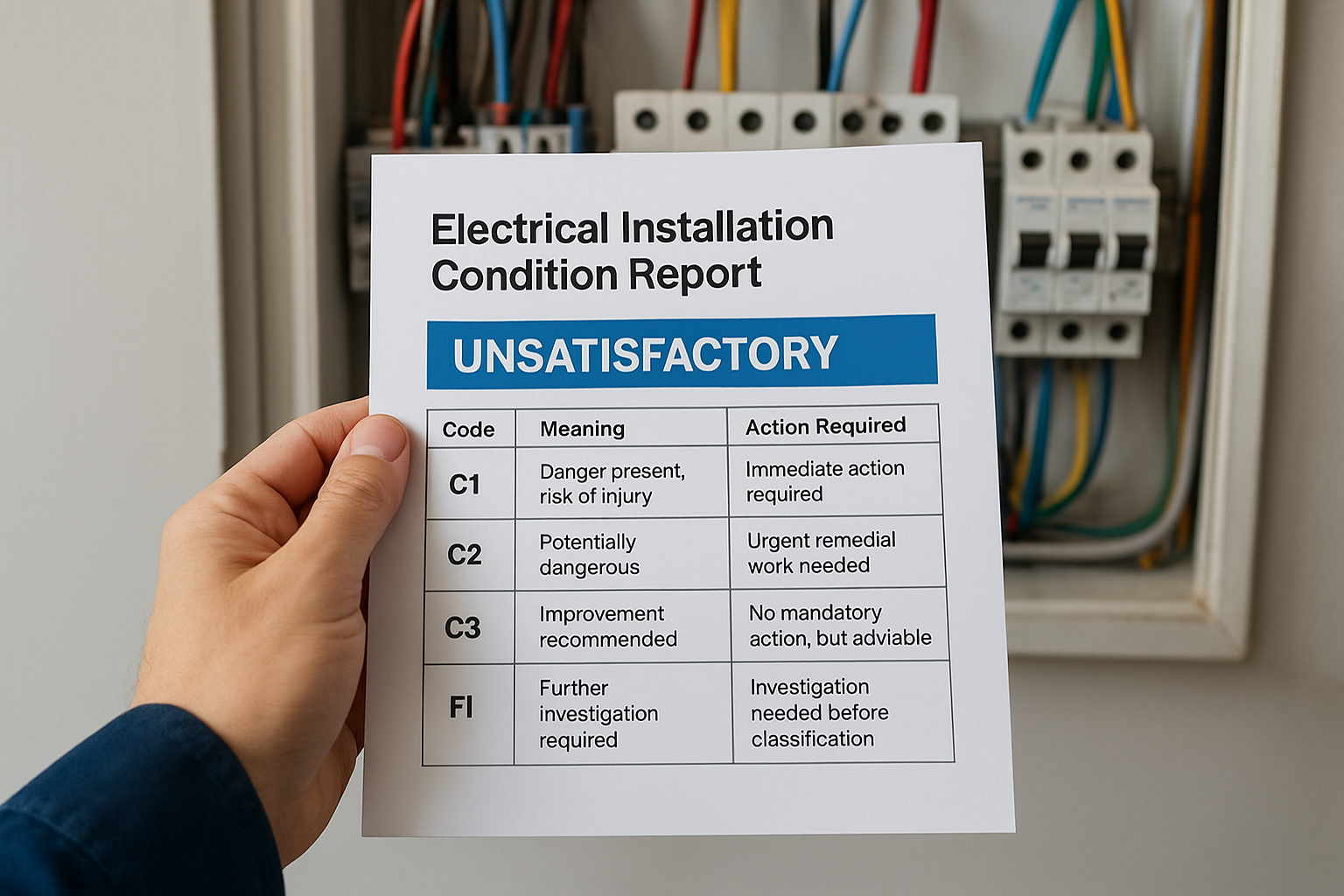 What an unsatisfactory EICR actually tells you