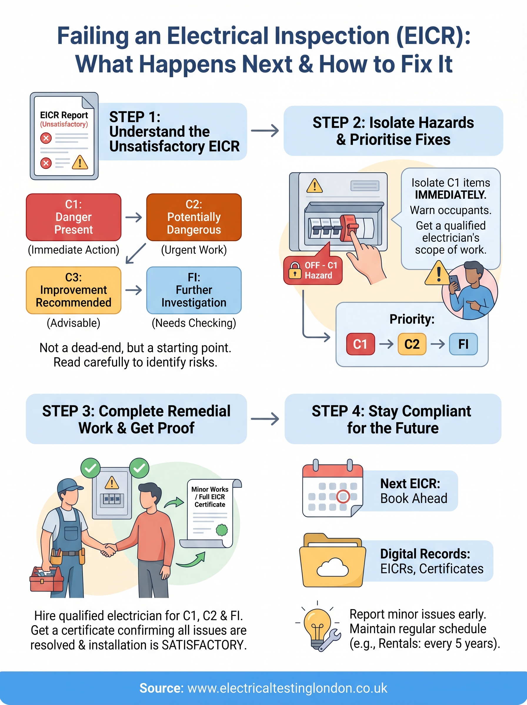 what happens if you fail an electrical inspection infographic