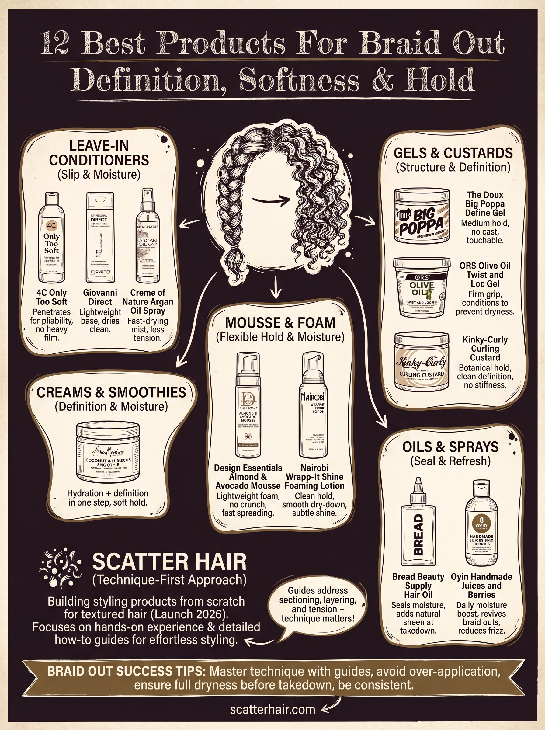 best products for braid out infographic