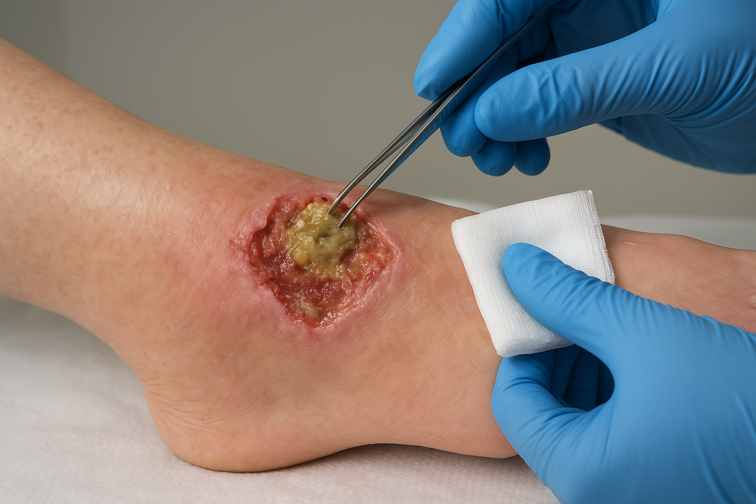The wound healing process depends on a clean wound bed