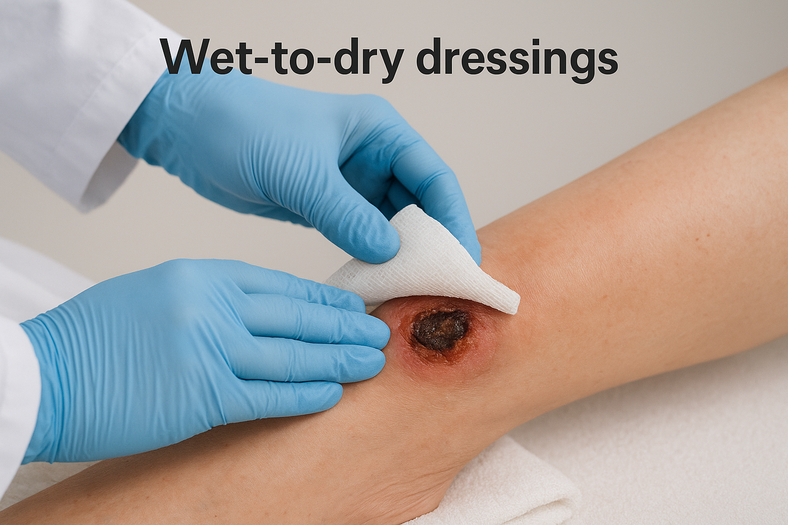 Wet-to-dry dressings