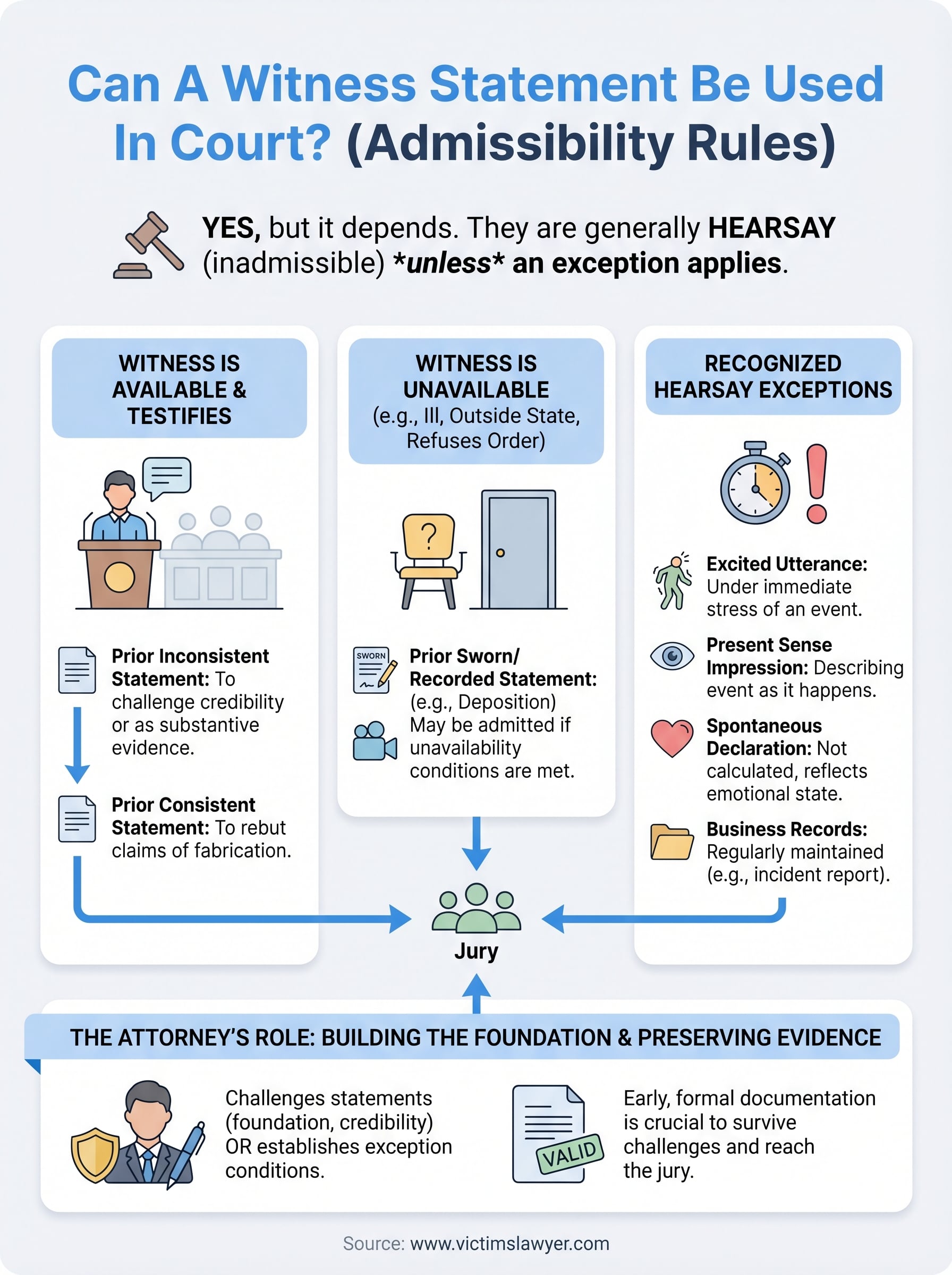 can a witness statement be used in court infographic
