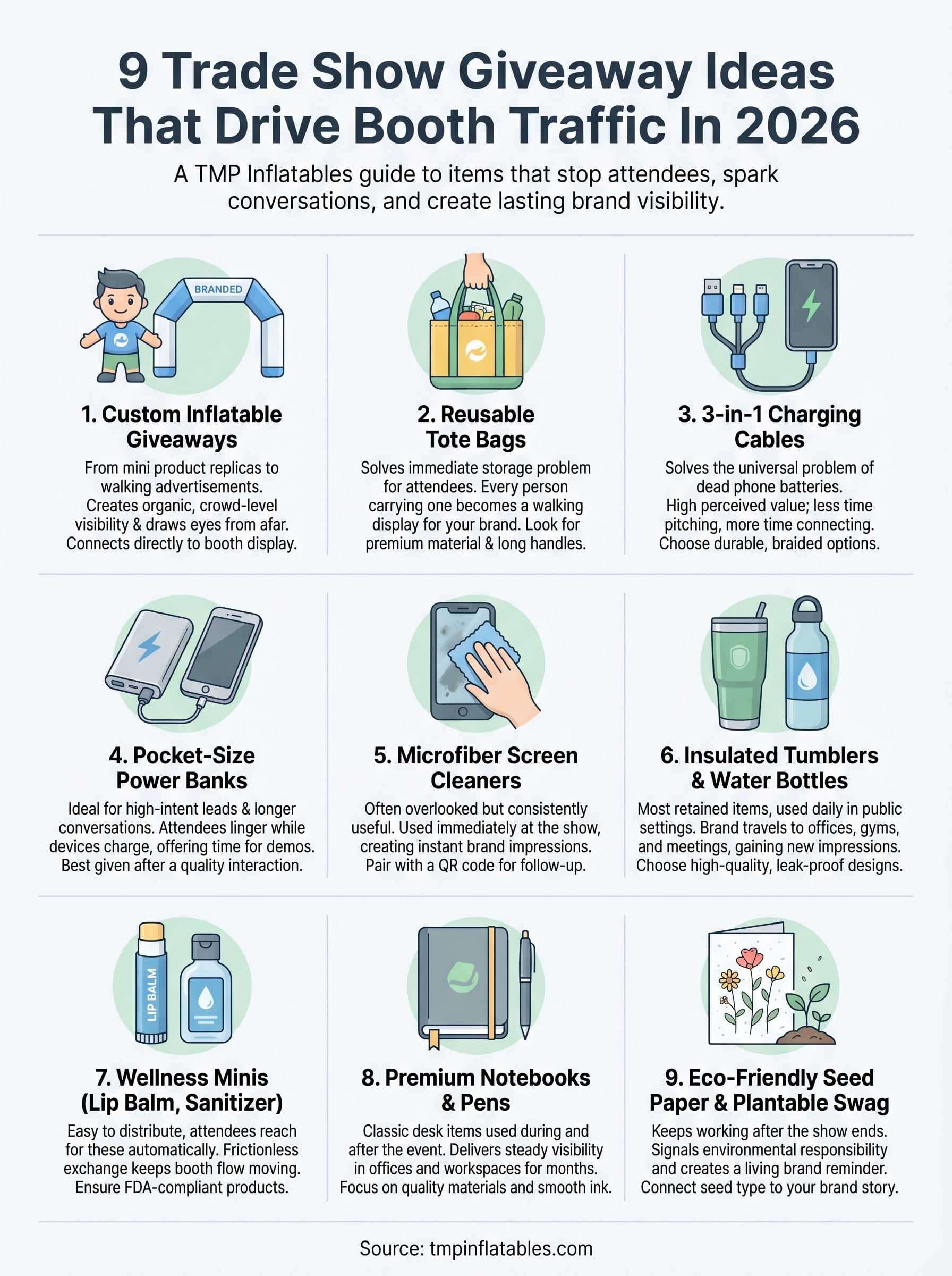 trade show giveaway ideas infographic