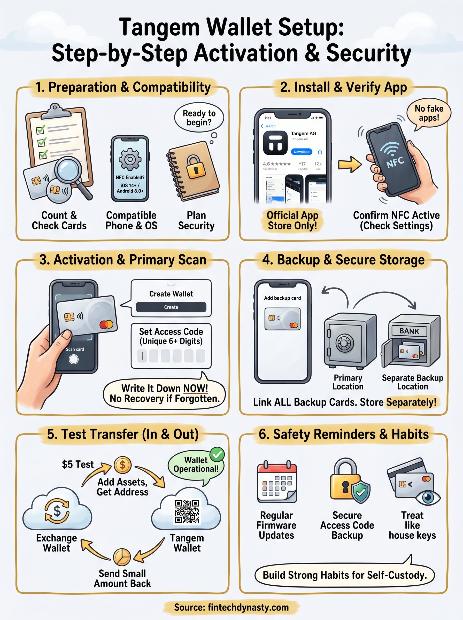 tangem wallet setup infographic