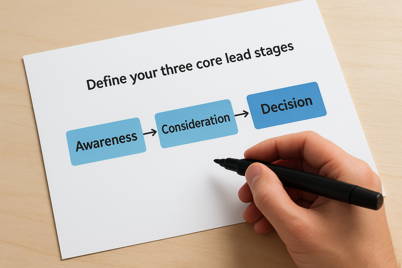 Define your three core lead stages