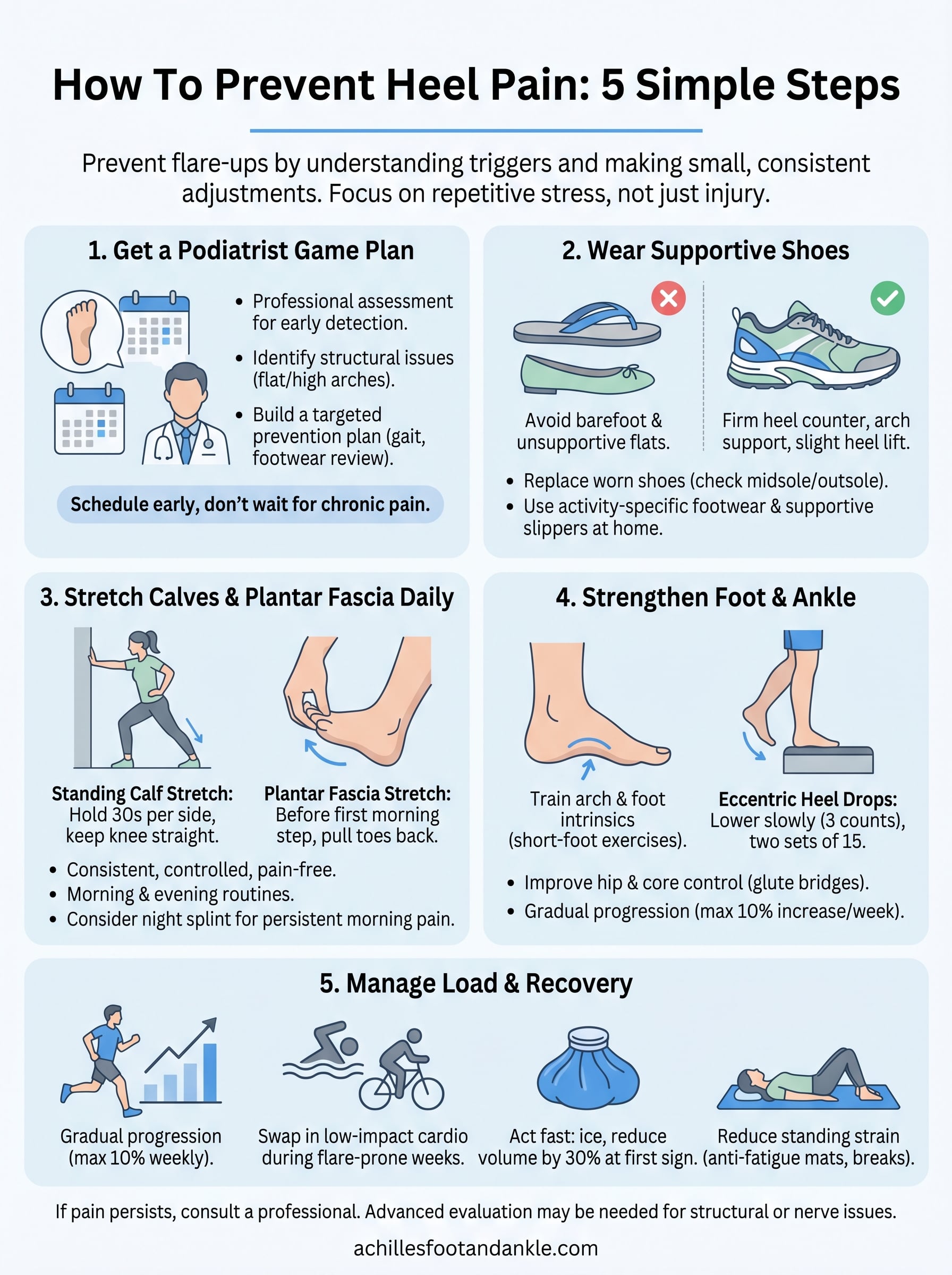 how to prevent heel pain infographic