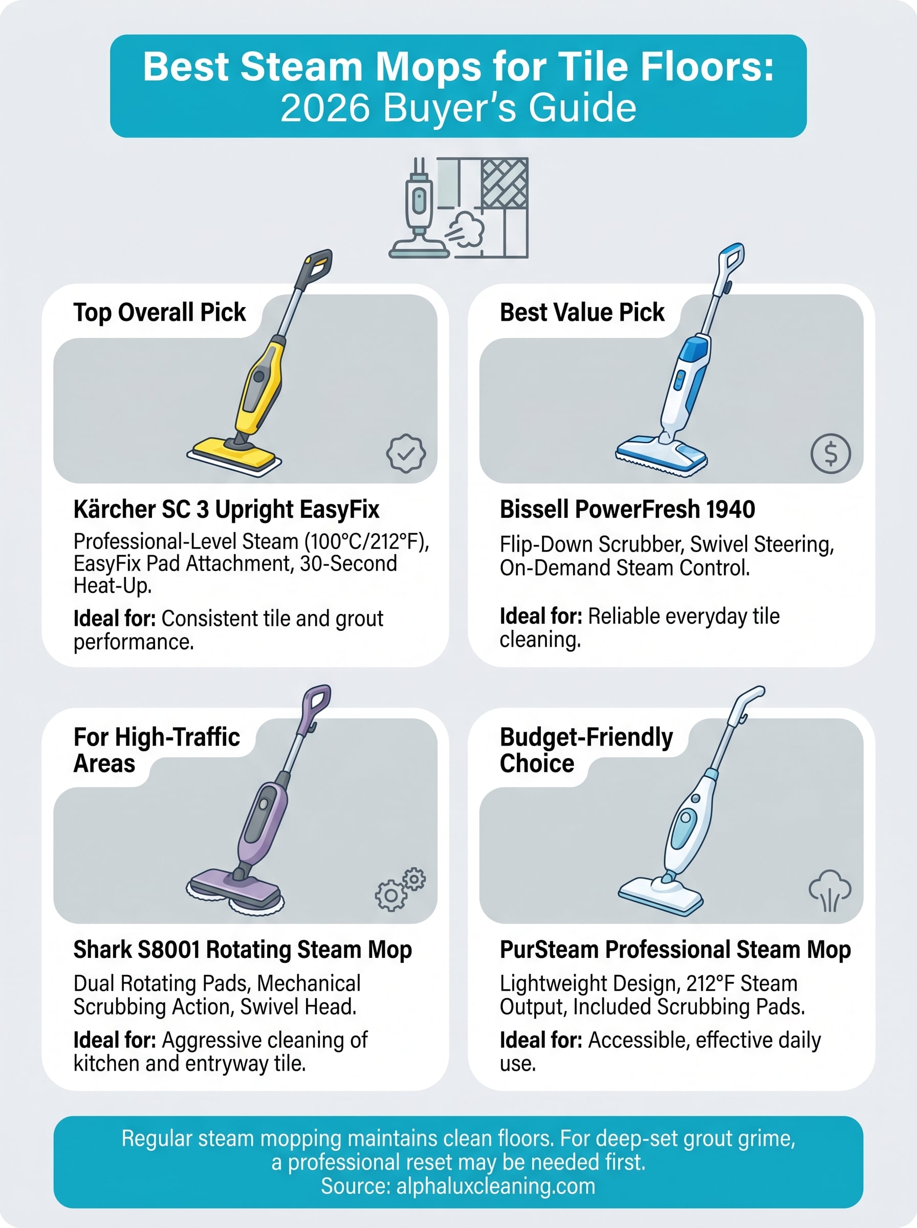 best steam mop for tile floors infographic