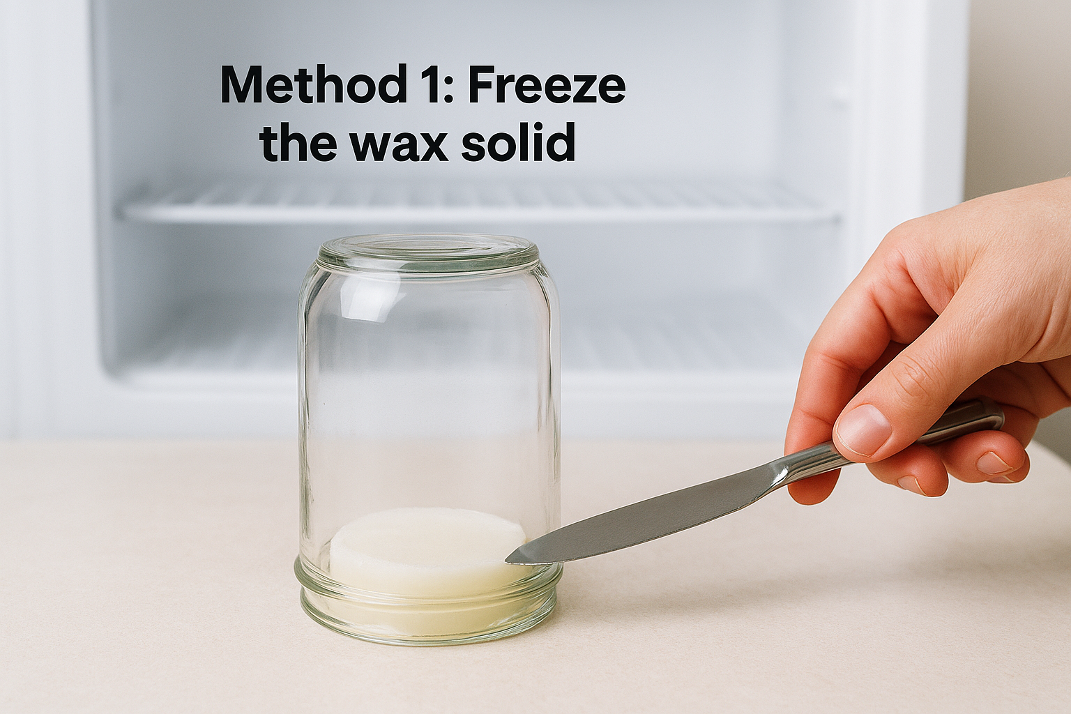 Method 1: Freeze the wax solid
