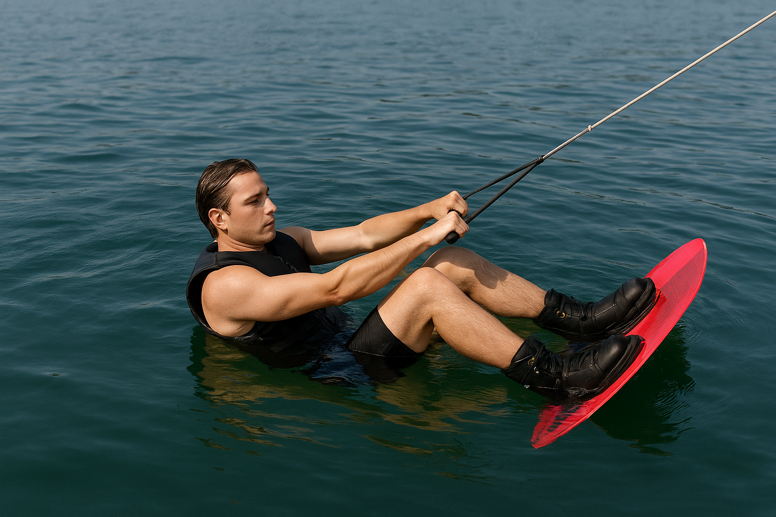 Set your body position in the water