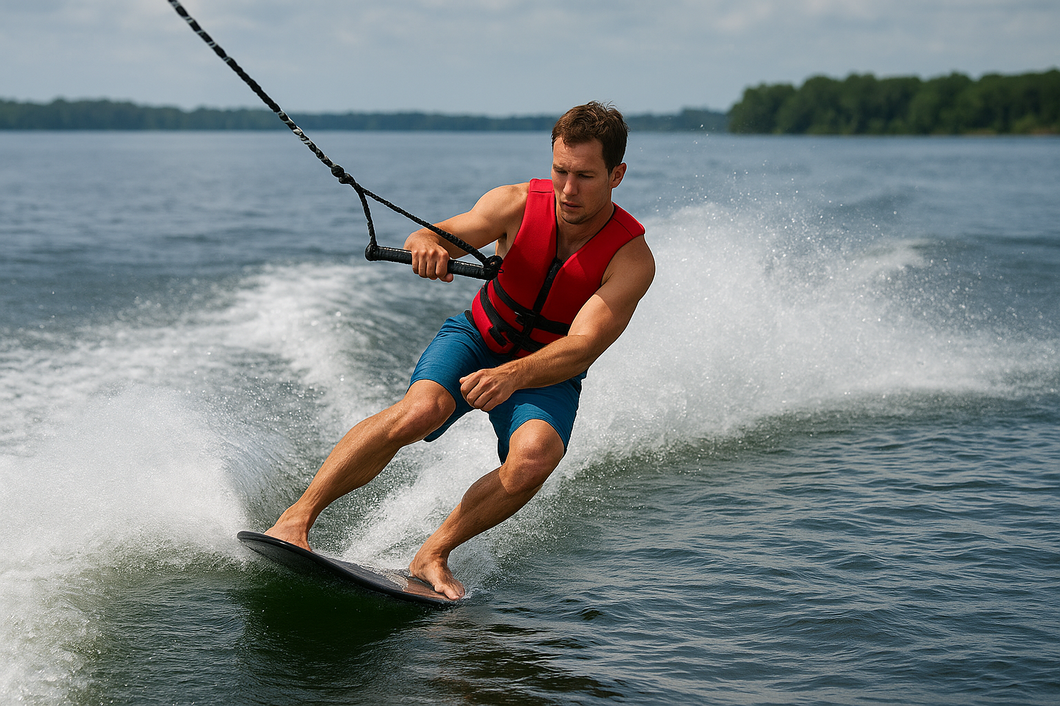 Cross the wake with controlled edging