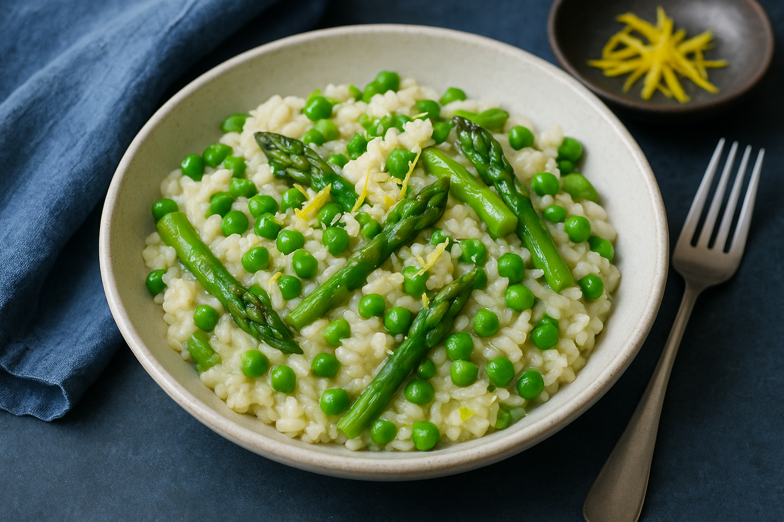 3. Spring risotto with asparagus and peas