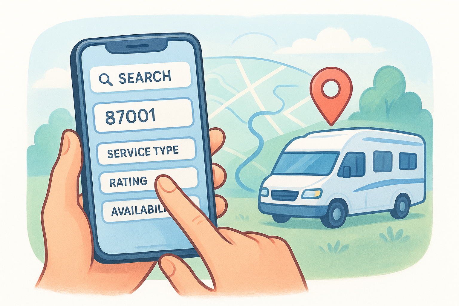 How to search by location and filter by service