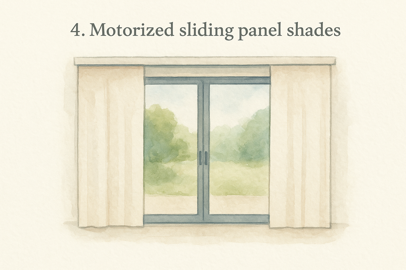 4. Motorized sliding panel shades