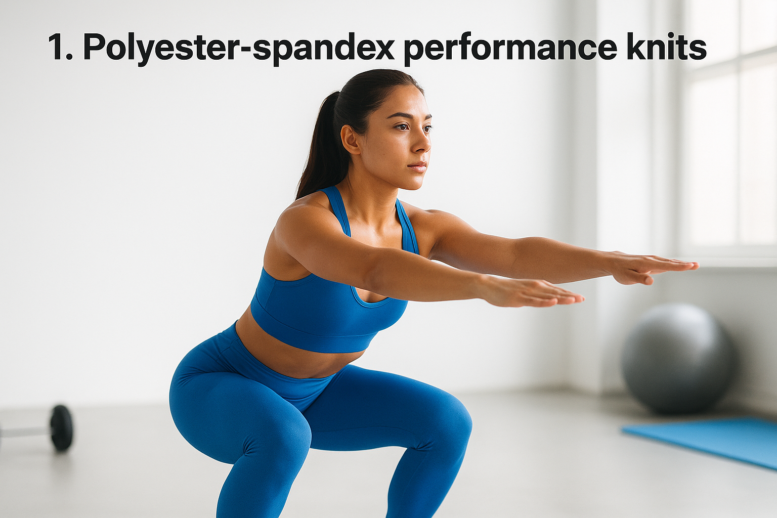 1. Polyester-spandex performance knits