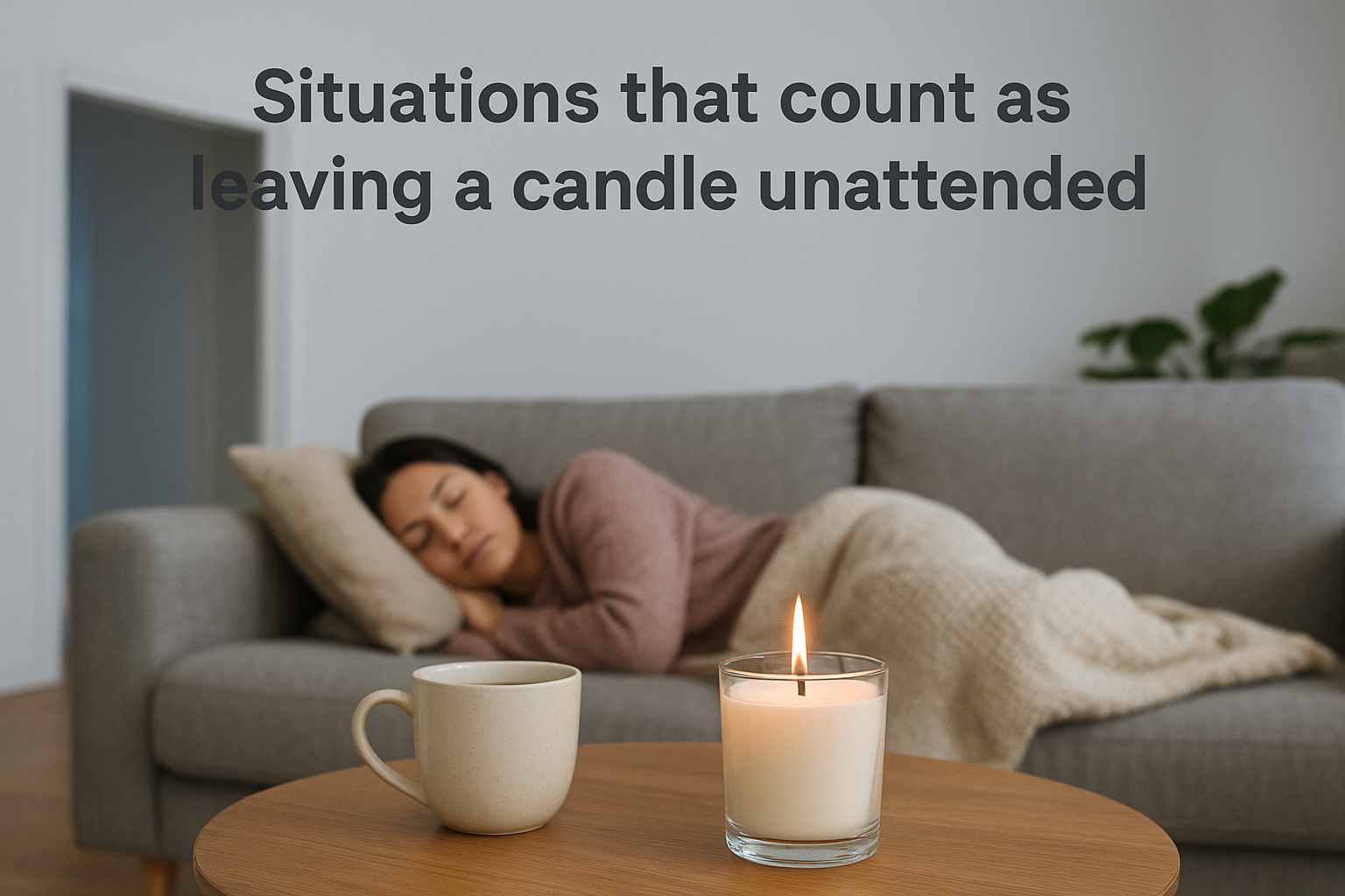 Situations that count as leaving a candle unattended