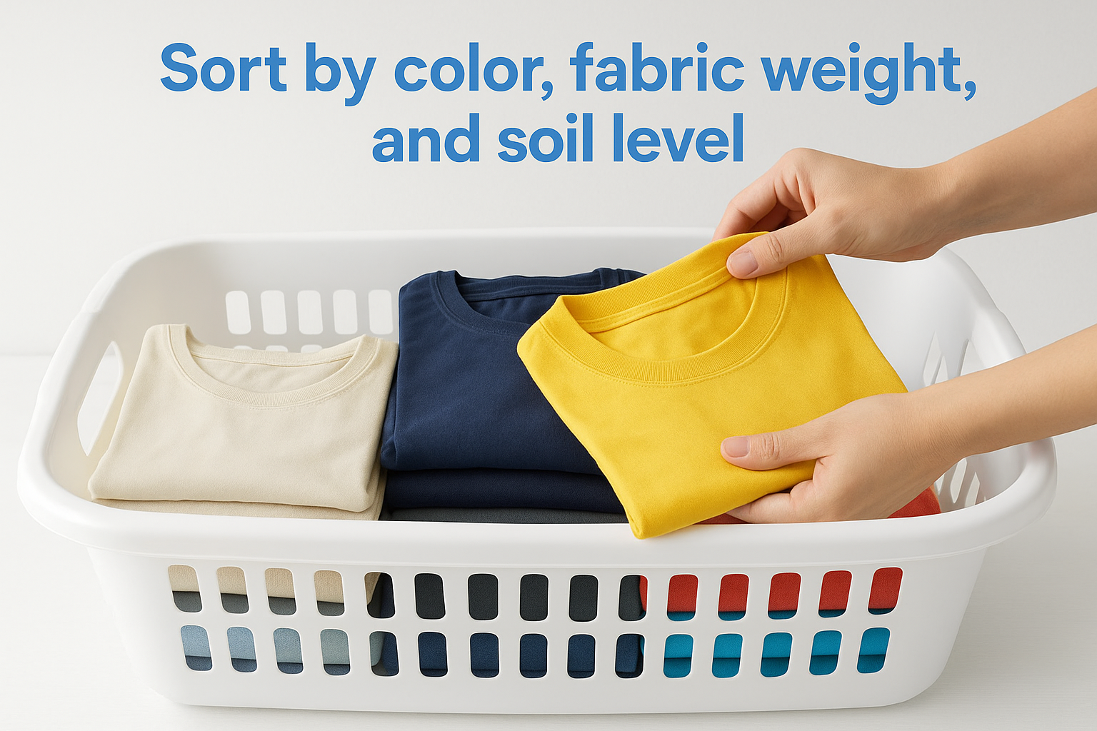 Sort by color, fabric weight, and soil level