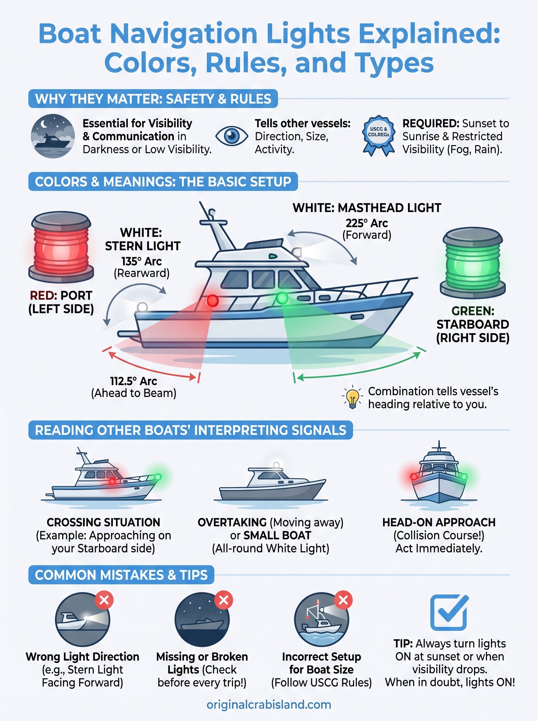 boat navigation lights explained infographic