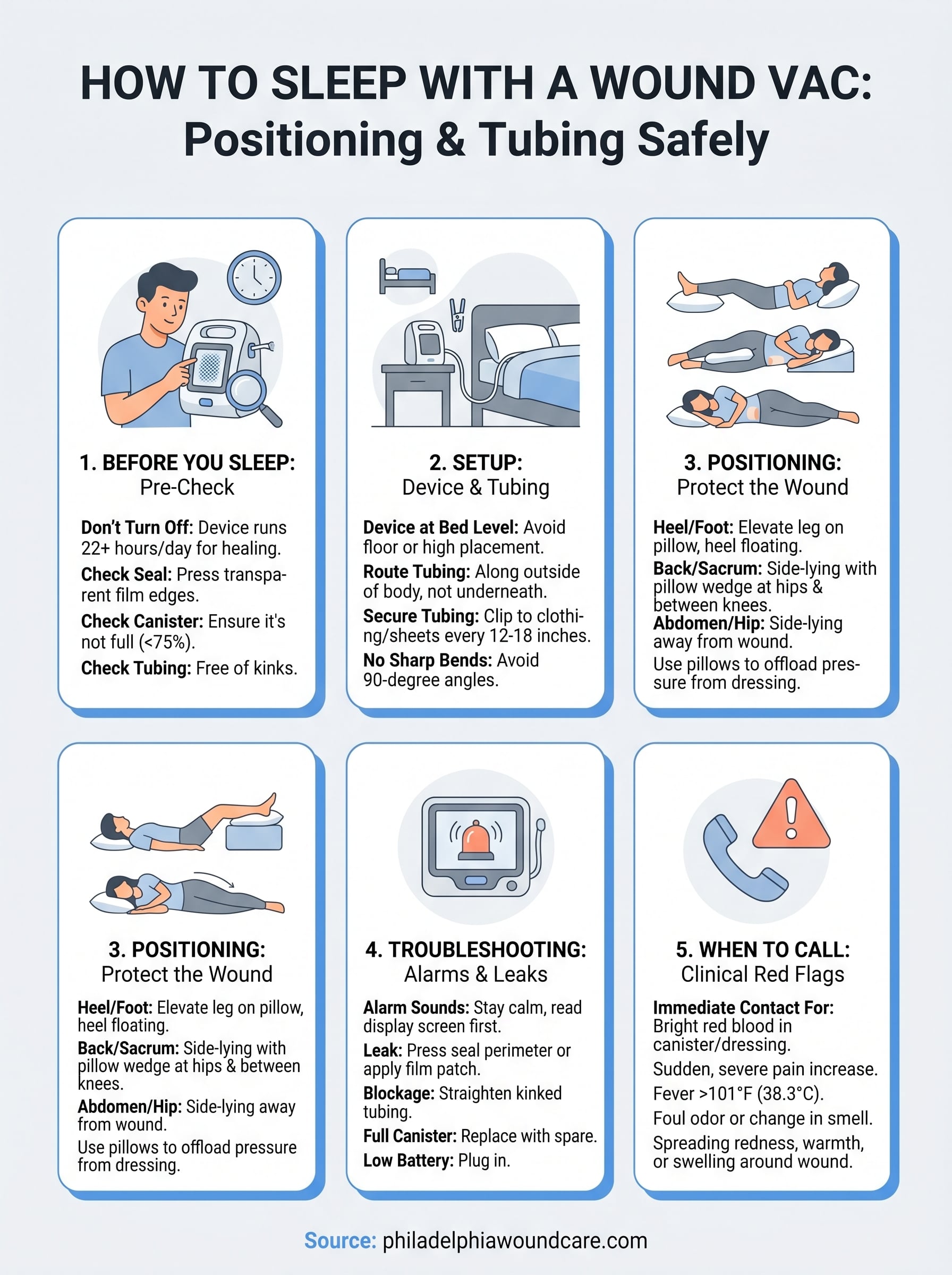 how to sleep with a wound vac infographic