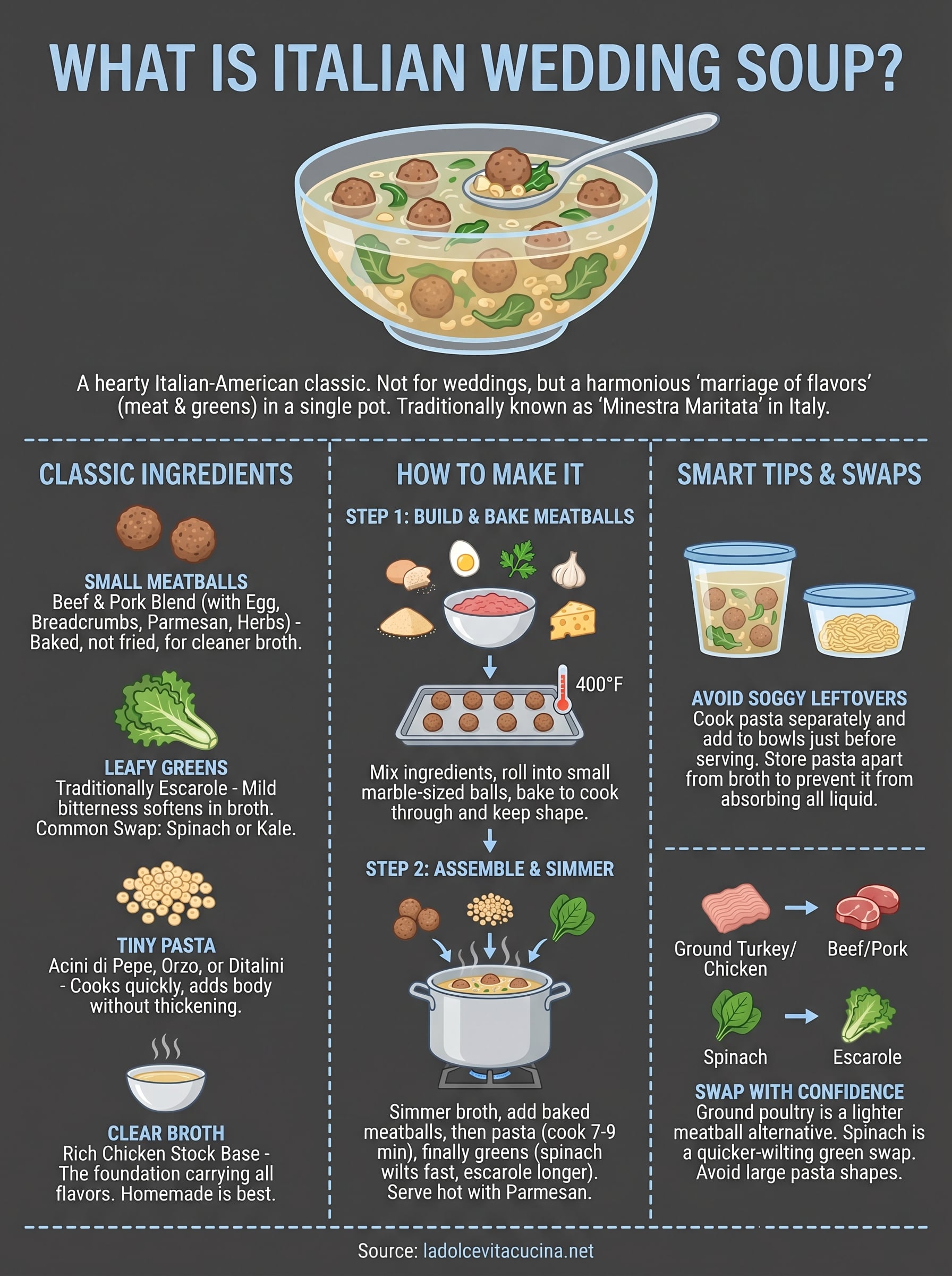 what is italian wedding soup infographic