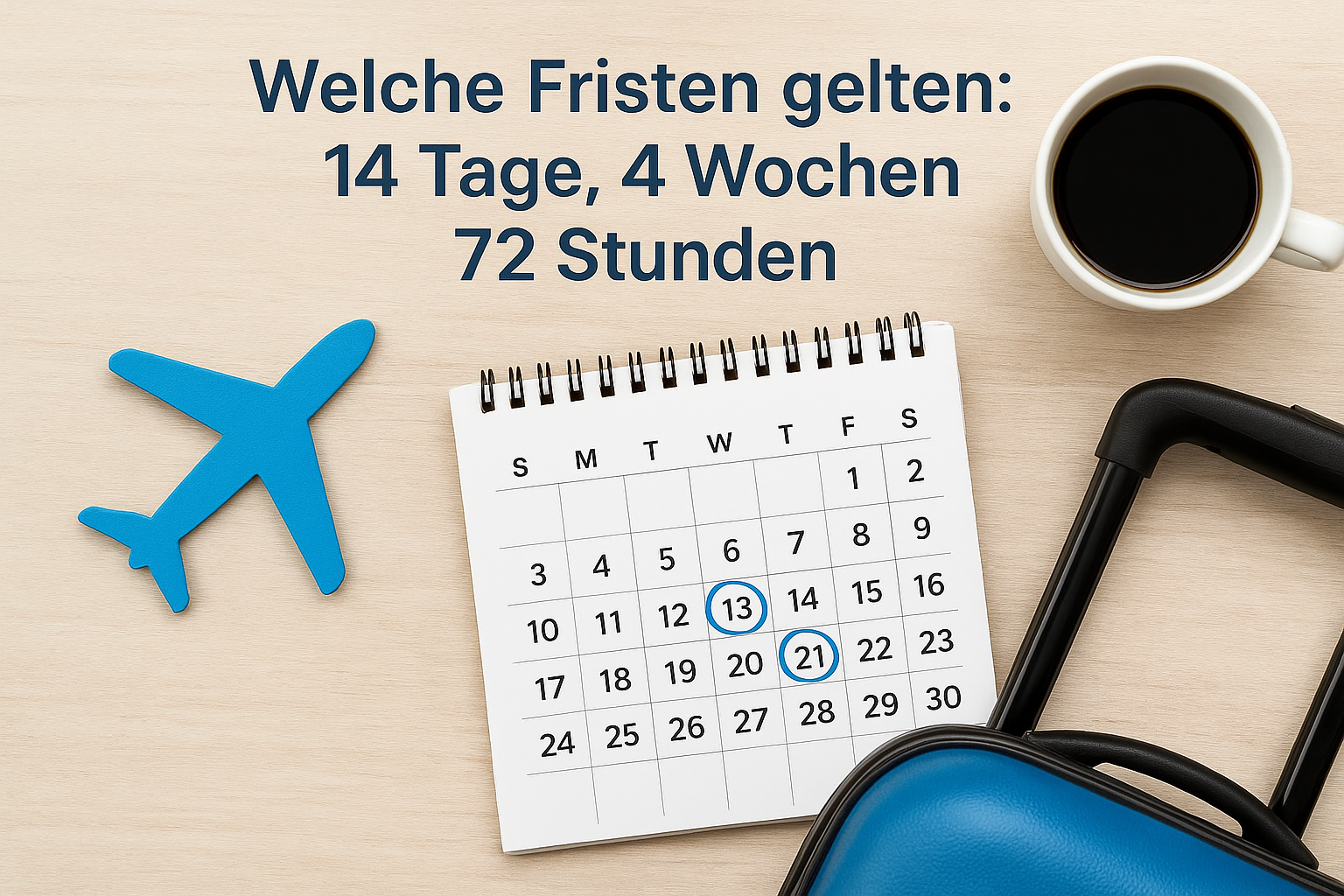 Welche Fristen gelten: 14 Tage, 4 Wochen, 72 Stunden