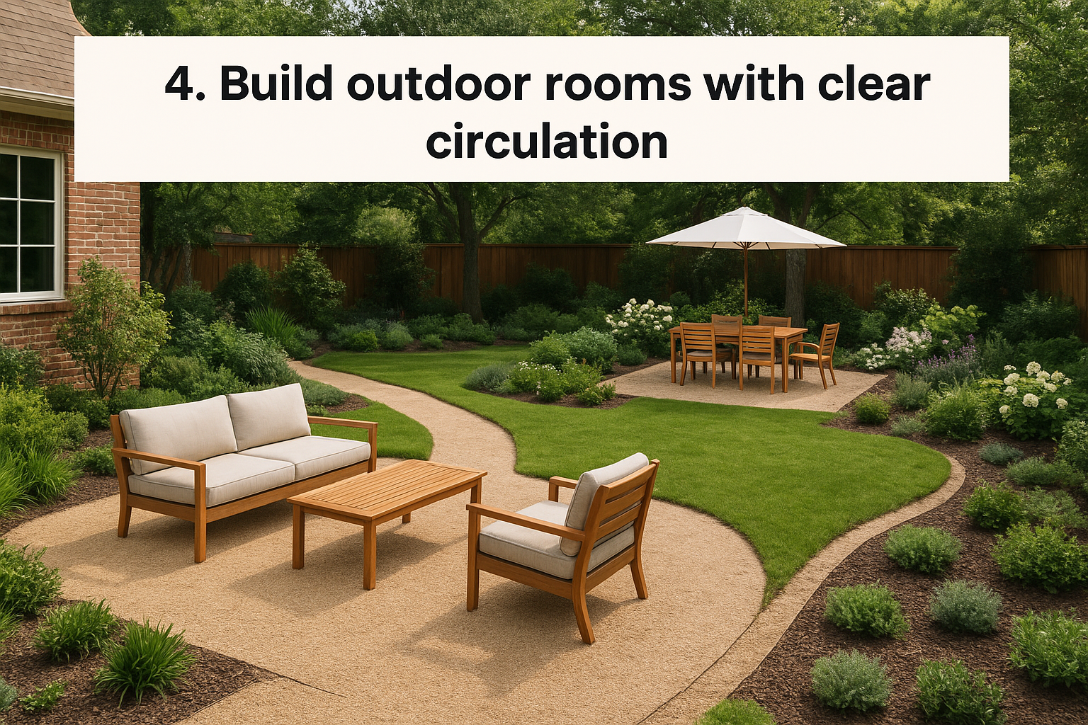 4. Build outdoor rooms with clear circulation