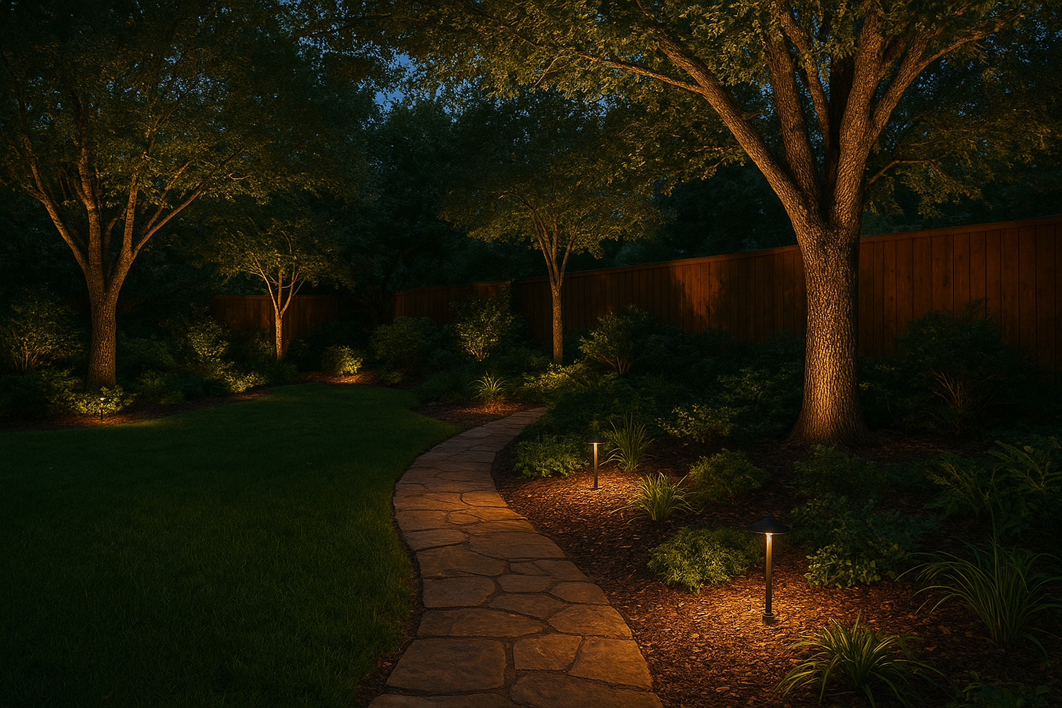 12. Install landscape lighting that looks natural