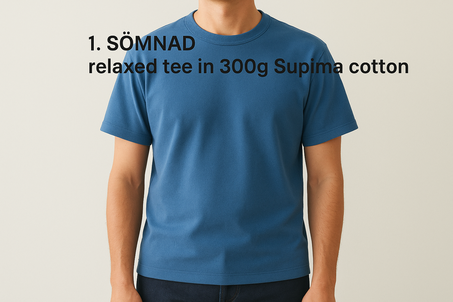 1. SÖMNAD relaxed tee in 300g Supima cotton