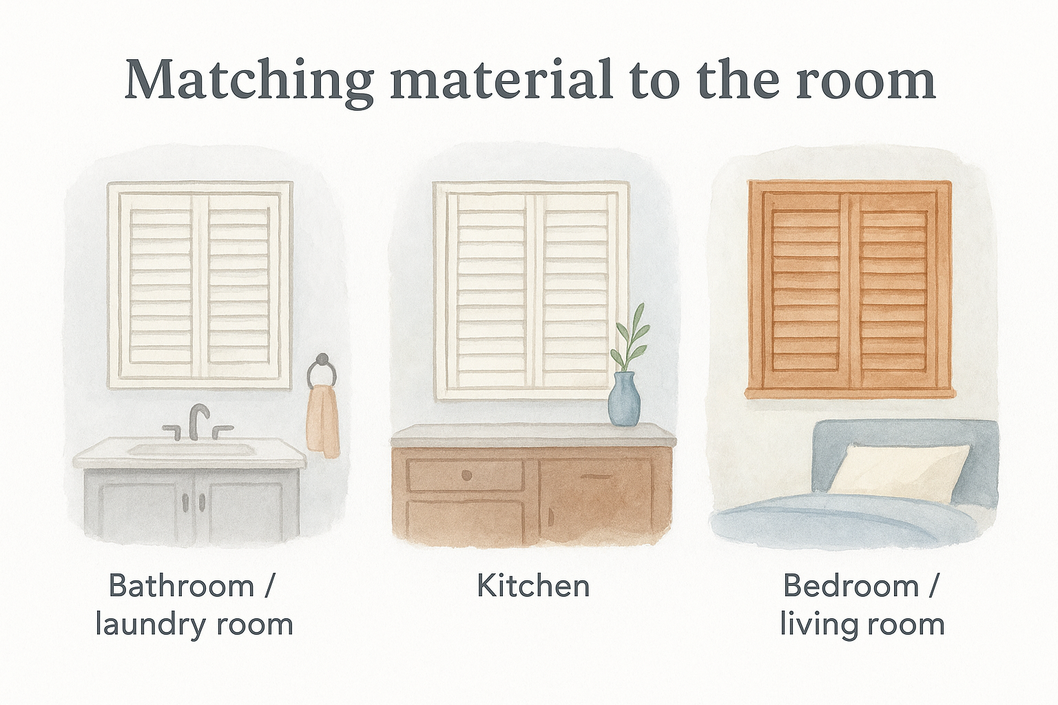 Matching material to the room