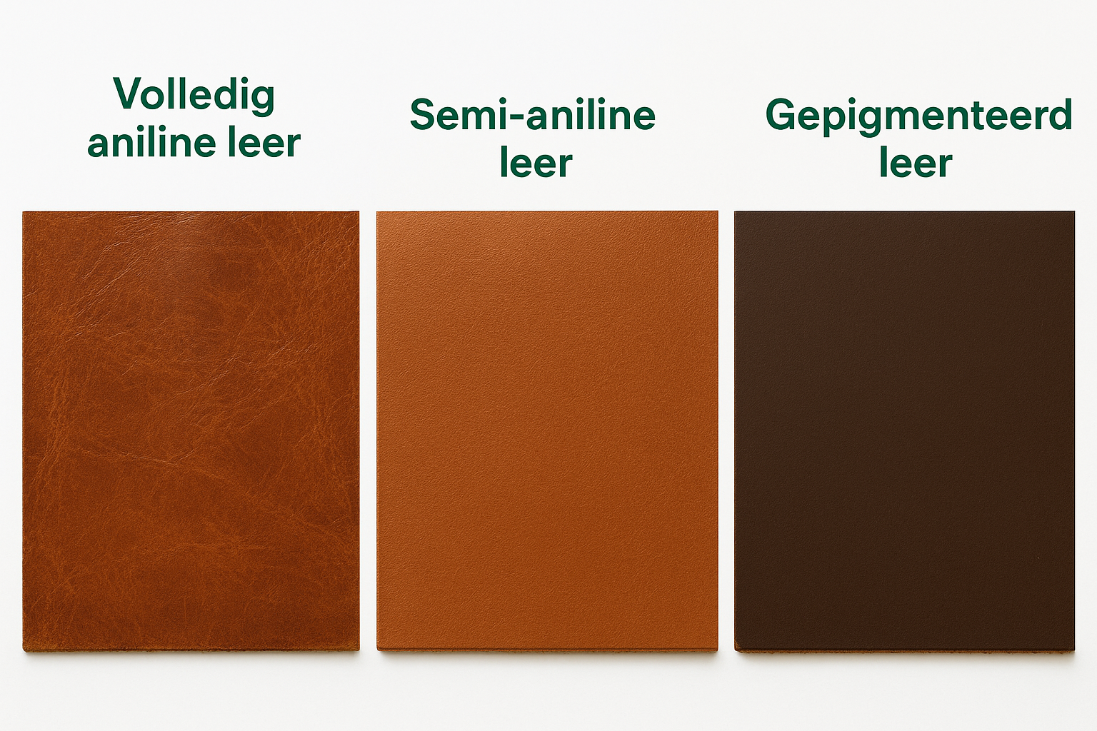 Verschil met aniline en gepigmenteerd leer