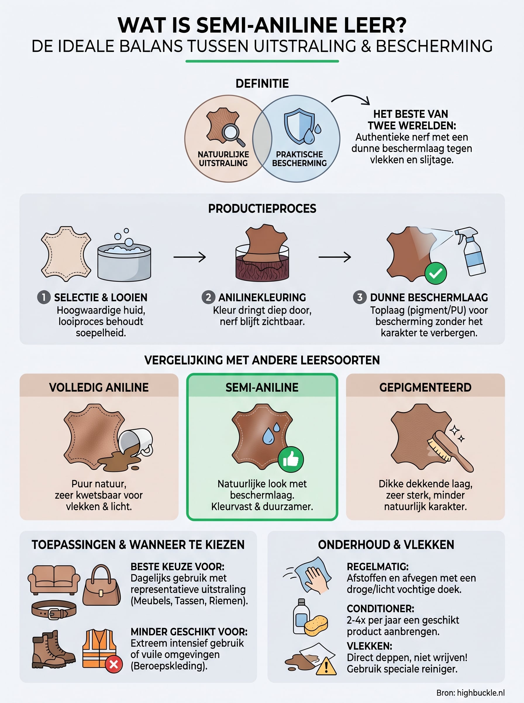 wat is semi-aniline leer infographic