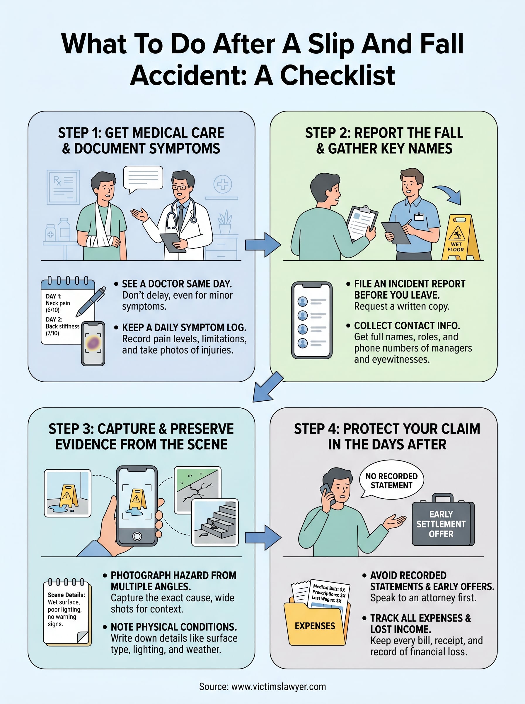 what to do after a slip and fall accident infographic